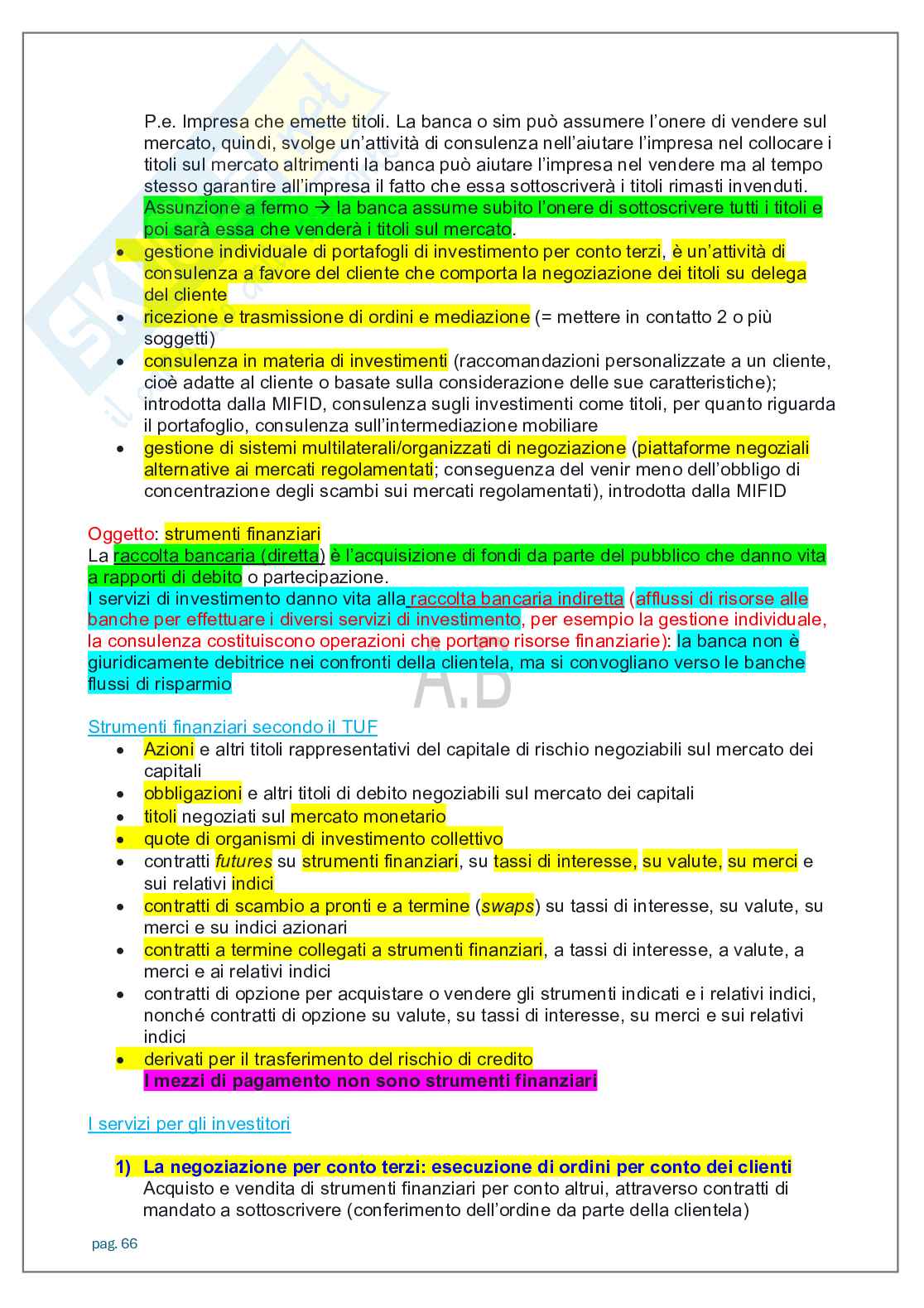 Appunti lezioni Economia degli intermediari finanziari   Pag. 66