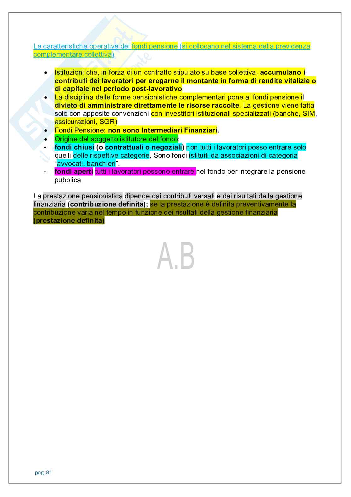 Appunti lezioni Economia degli intermediari finanziari   Pag. 81