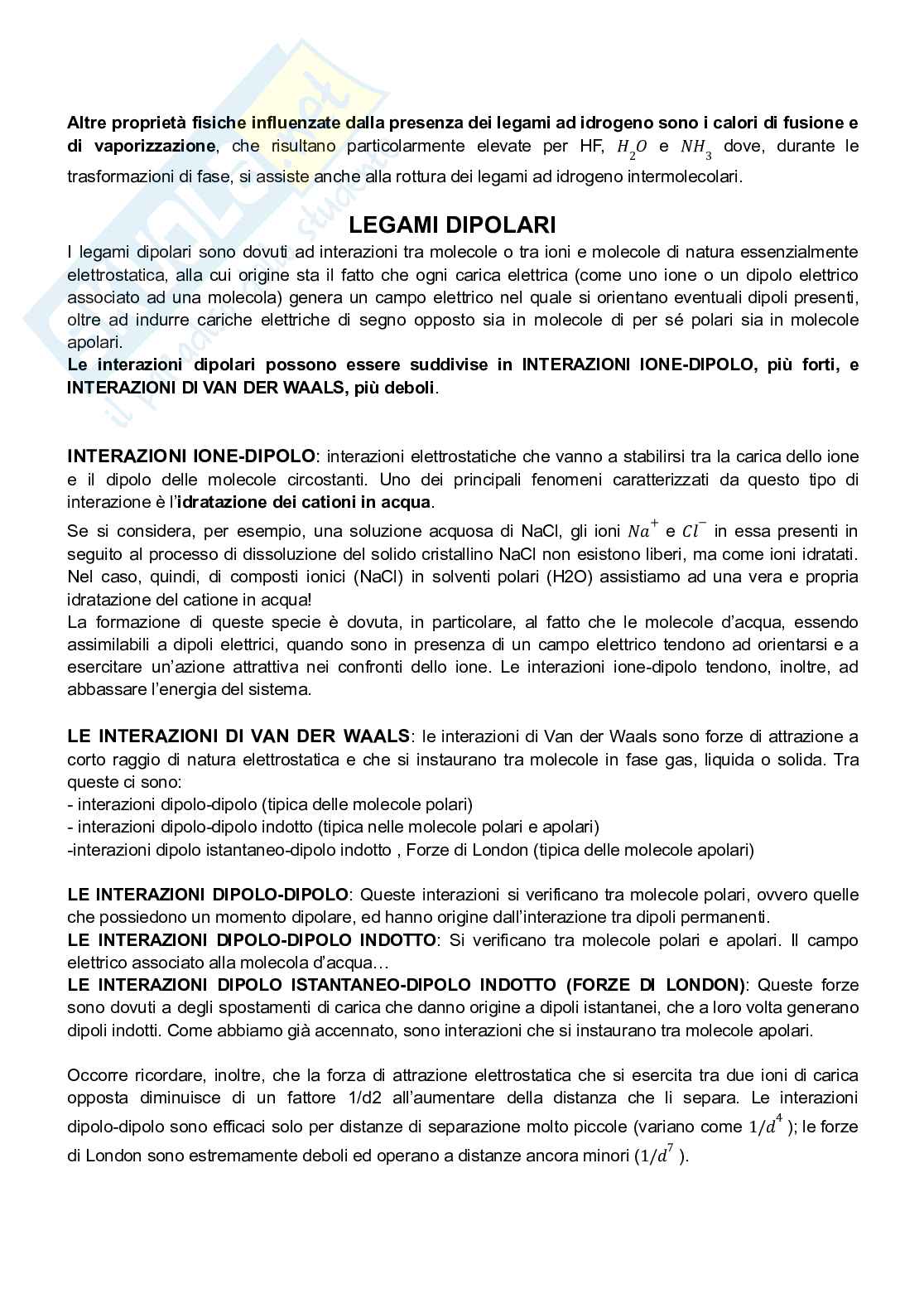 Legami deboli e stati di aggregazione: guida ai solidi e forze intermolecolari Pag. 2