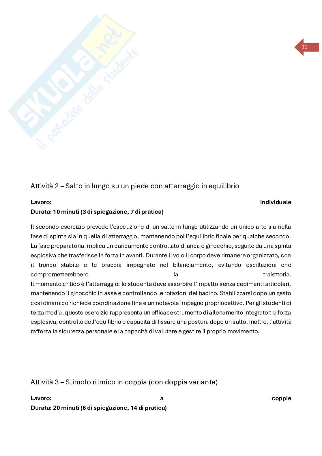 Elaborato Teoria e metodologia del movimento umano - equilibrio Pag. 11