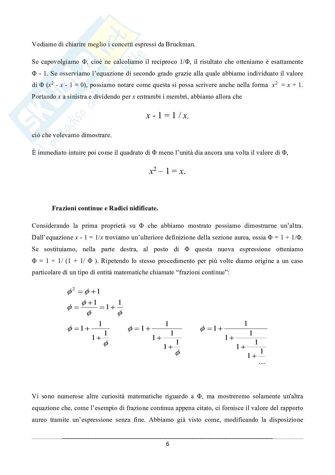 La sezione aurea, equilibrio e bellezza Pag. 6