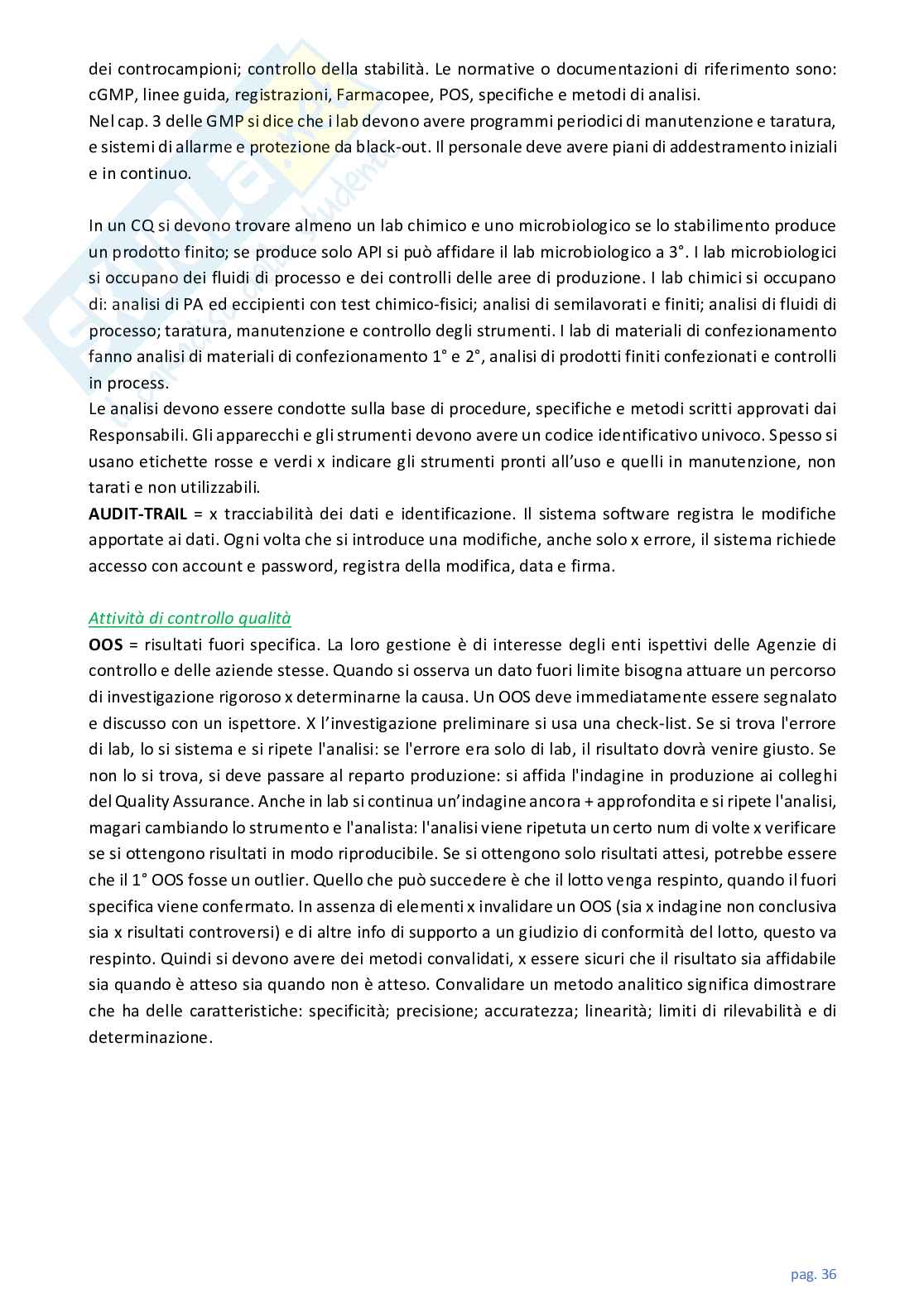 Appunti di Fabbricazione industriale dei medicinali (FIM) Pag. 36