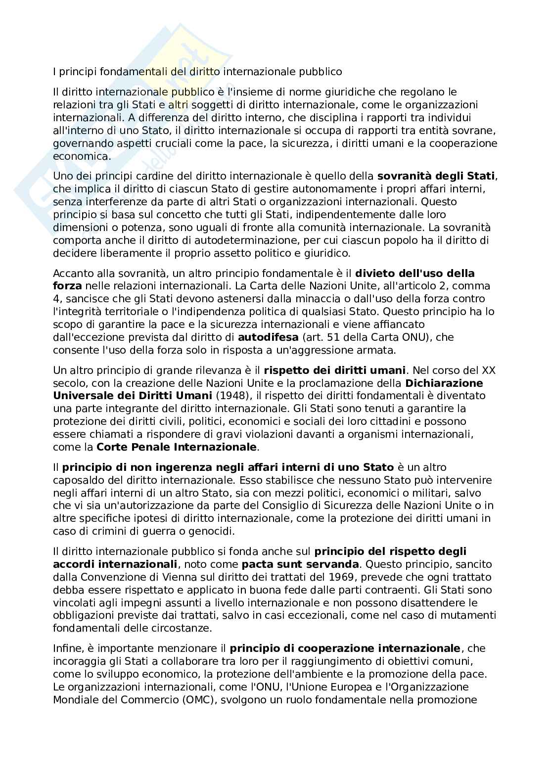 Diritto internazionale Pag. 1