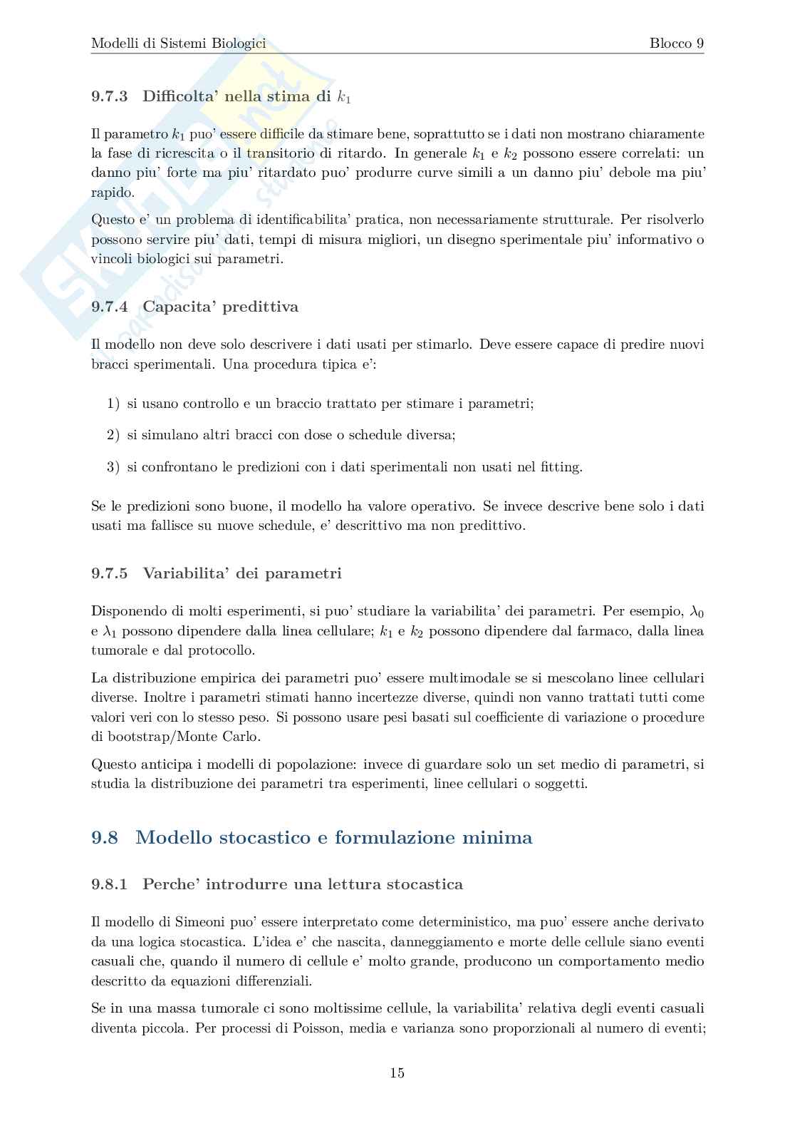 Blocco 9: modello tumorale di Simeoni Pag. 16