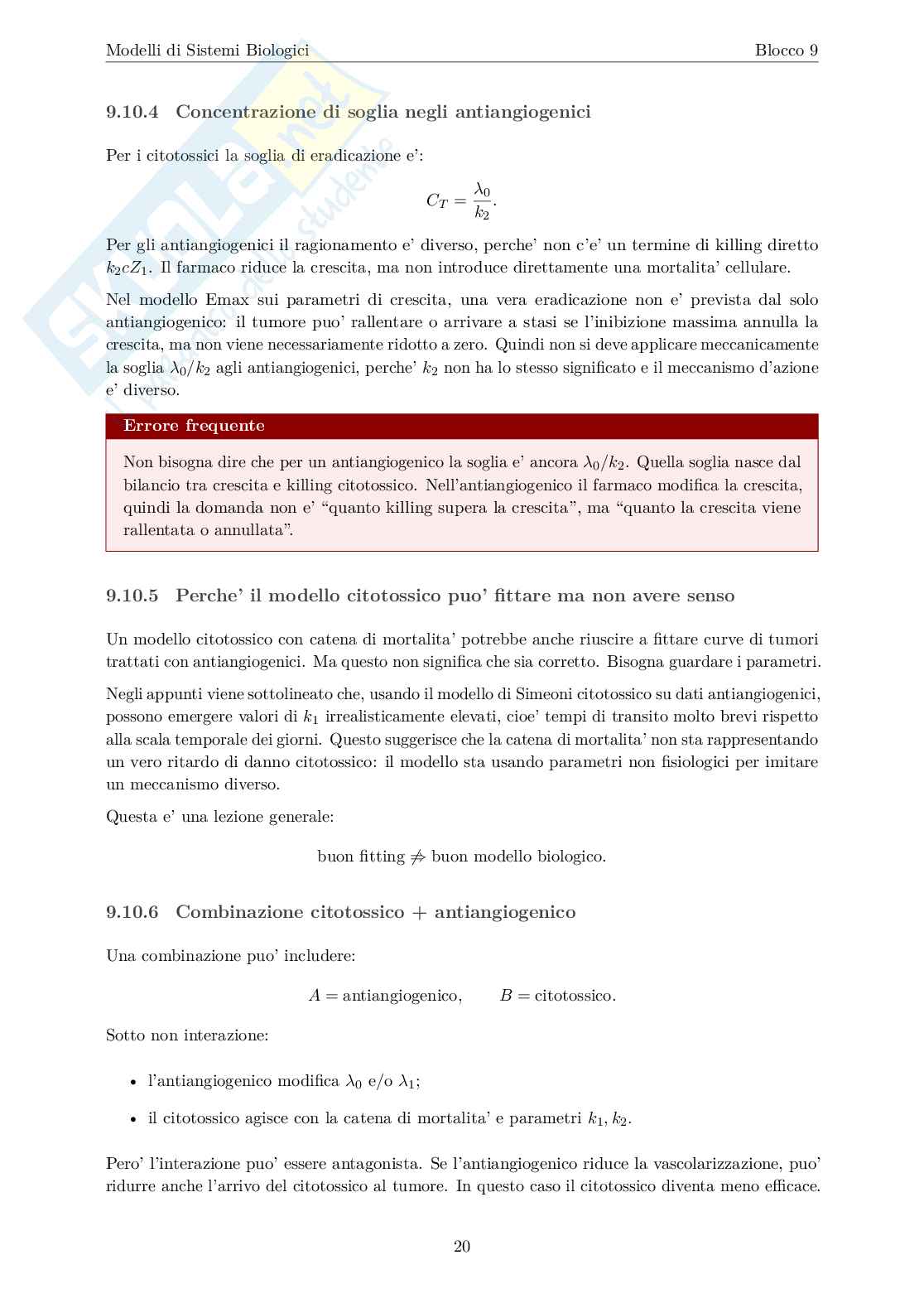 Blocco 9: modello tumorale di Simeoni Pag. 21