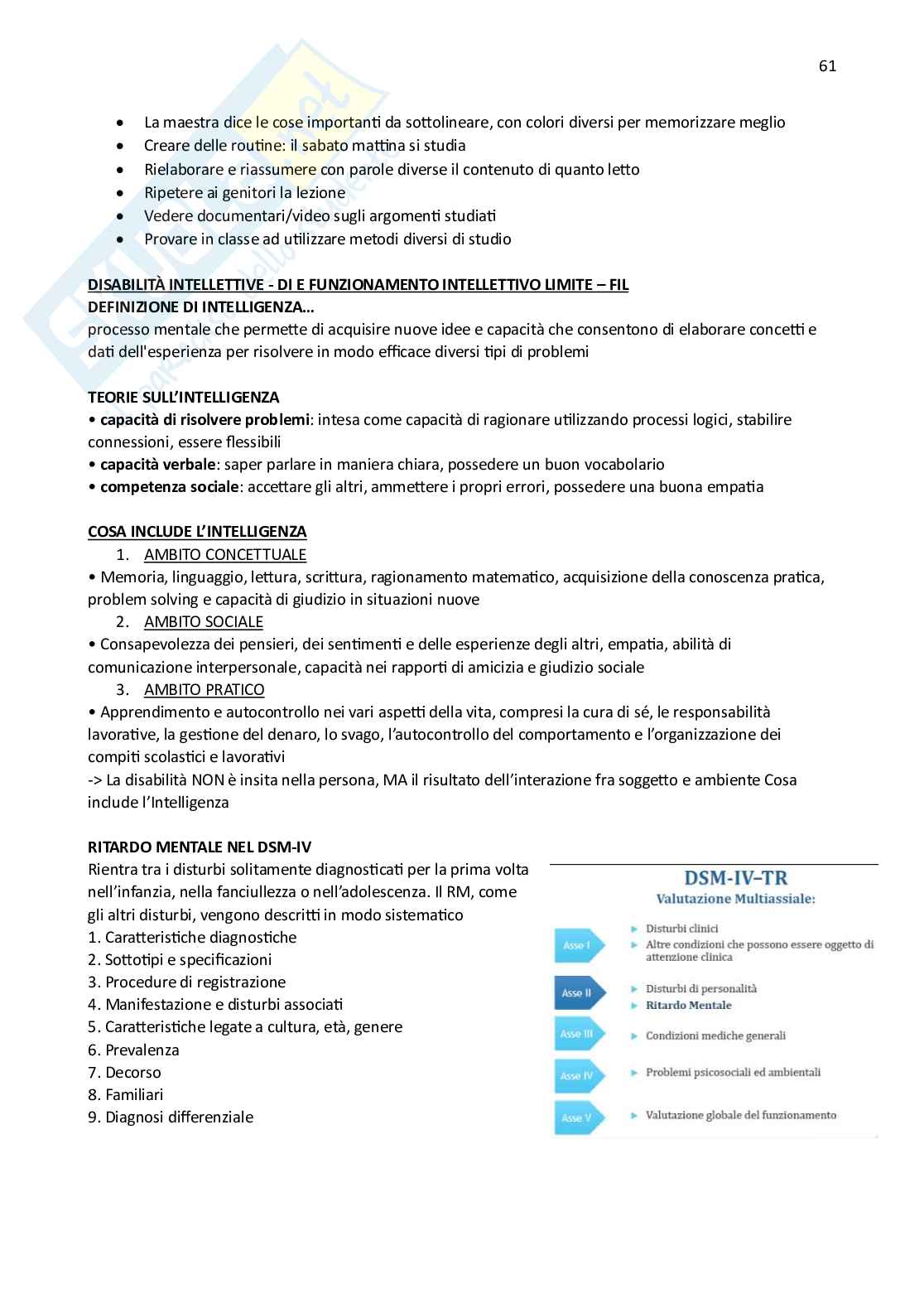 Appunti completi BES - Bisogni educativi speciali Pag. 61