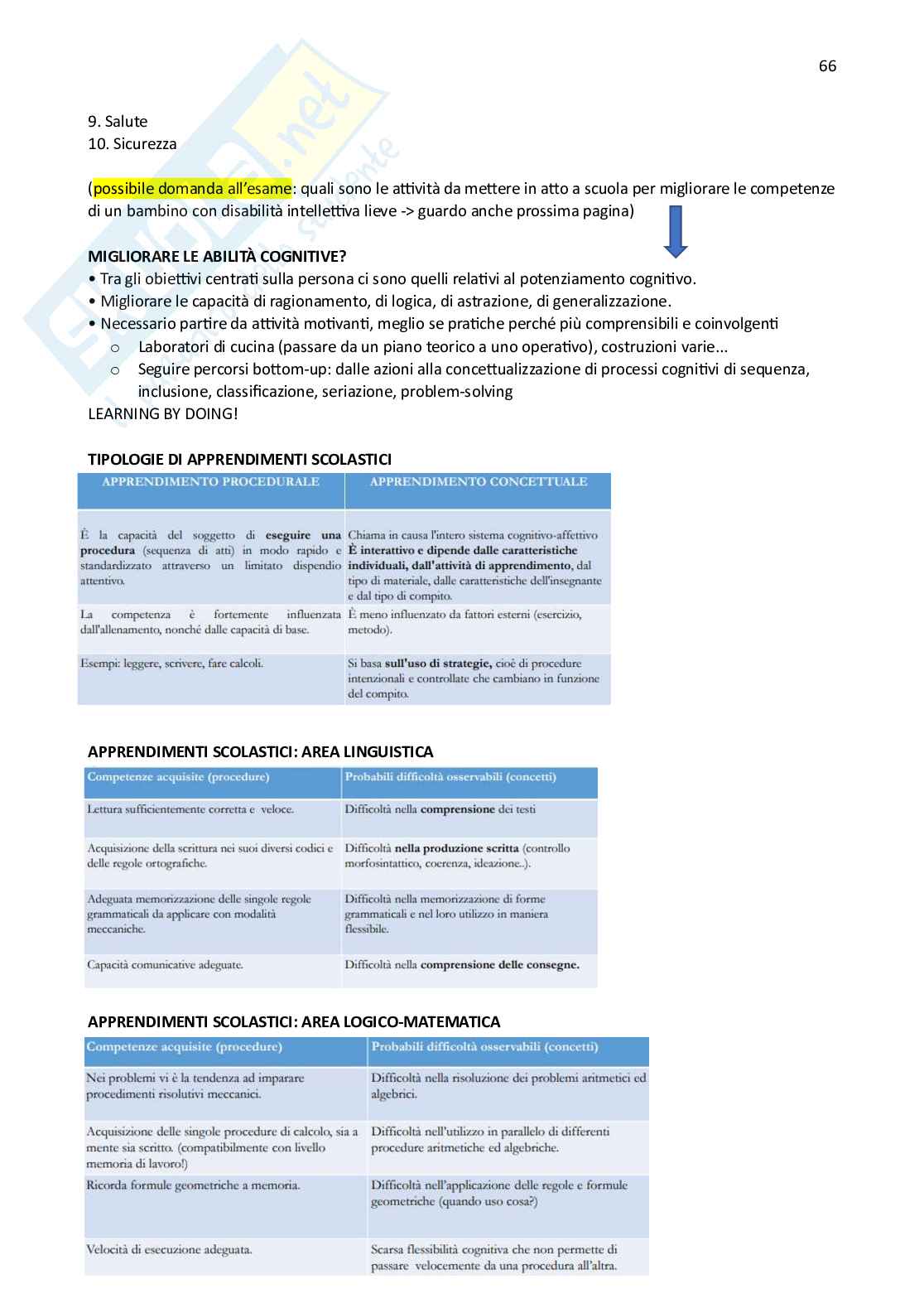 Appunti completi BES - Bisogni educativi speciali Pag. 66