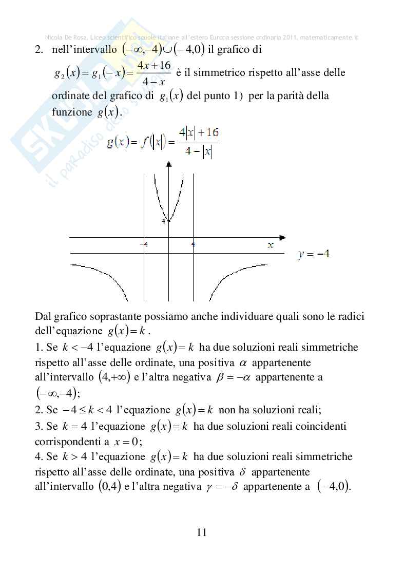 2011 - Liceo scientifico estero (scuole italiane all'estero Europa), sessione ordinaria Pag. 11