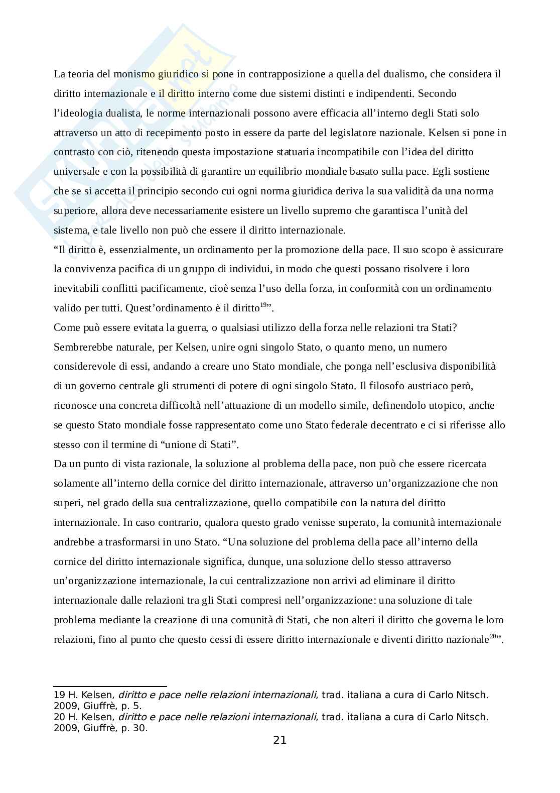 Diritto internazionale: garante di ordine e pace Pag. 21