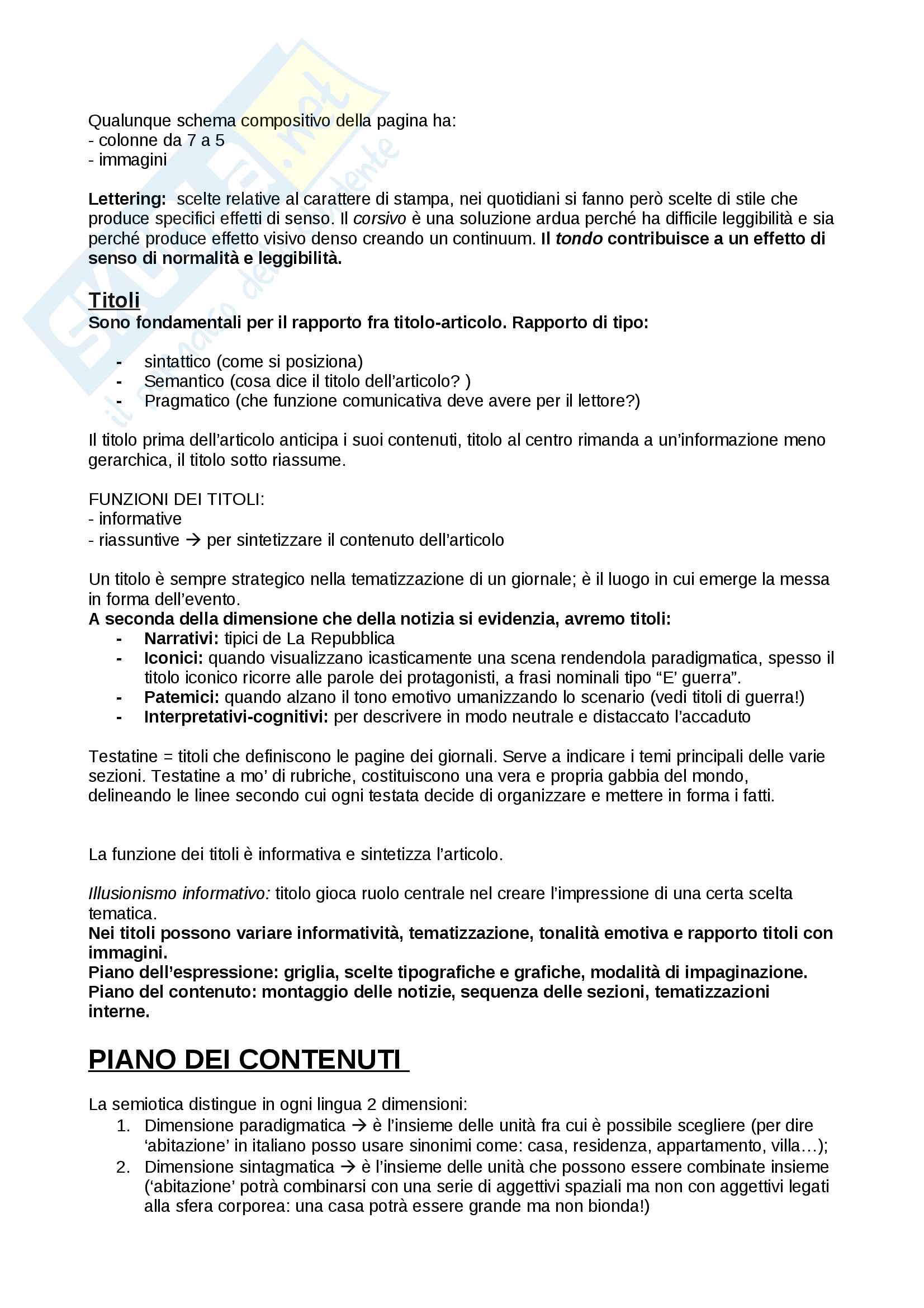 Semiotica del testo giornalistico - Appunti esame  - A. Lorusso, P. Violi Pag. 2