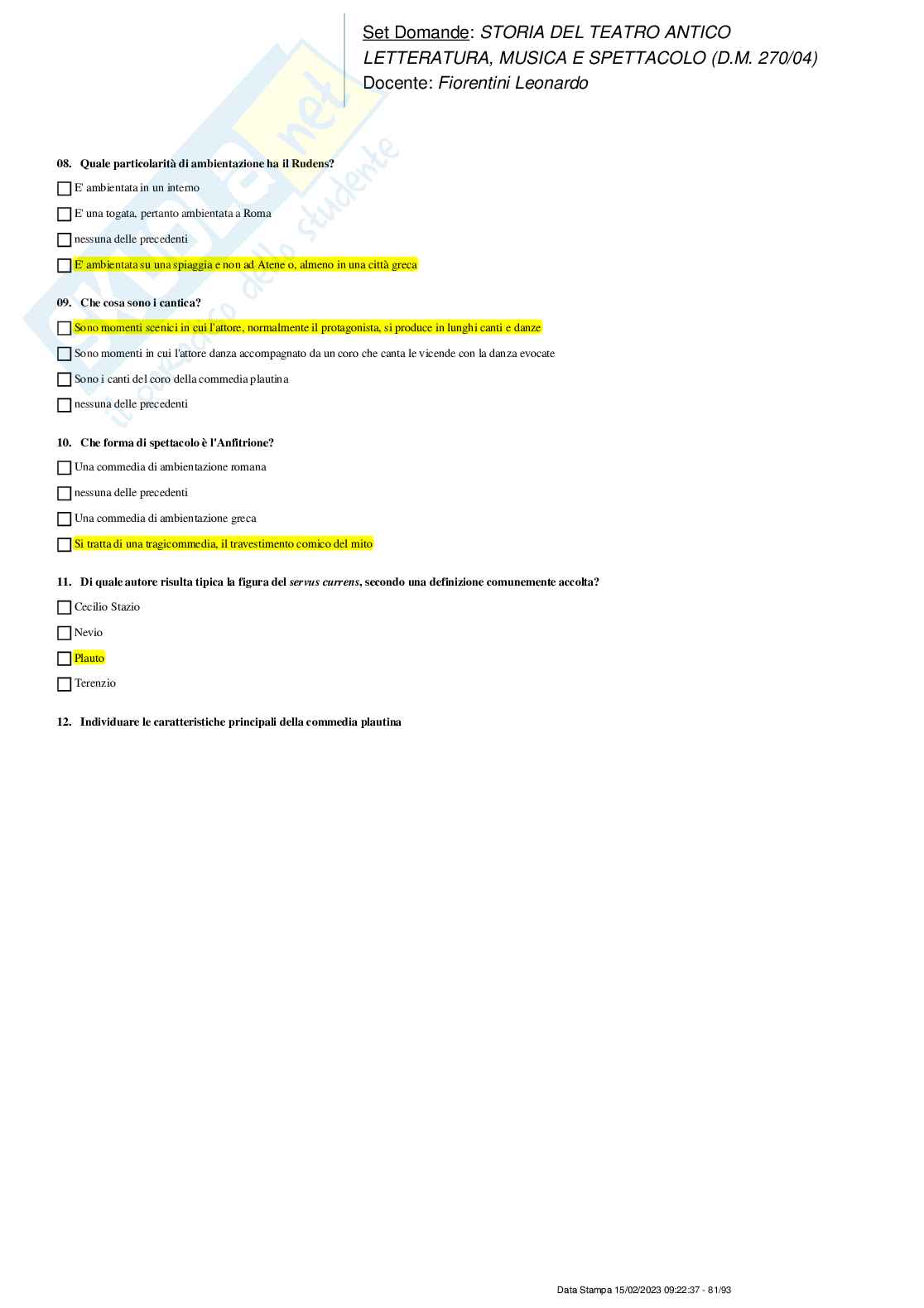 Paniere nuovo completo di Storia del teatro antico (2023) Pag. 81