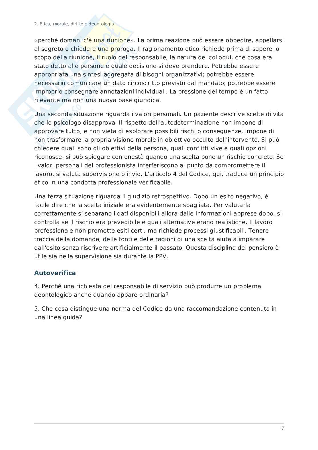Laboratorio di etica e deontologia - Prova pratico valutativa psicologo Pag. 2