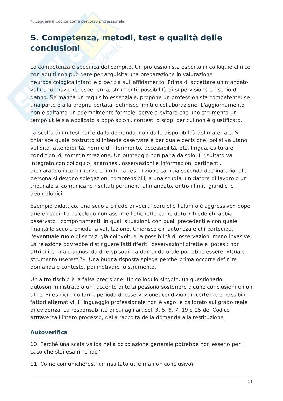 Laboratorio di etica e deontologia - Prova pratico valutativa psicologo Pag. 6
