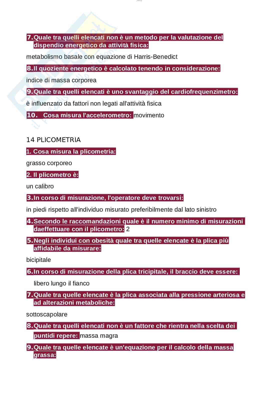 Paniere esame Nutrizione ed endocrinologia Pag. 11