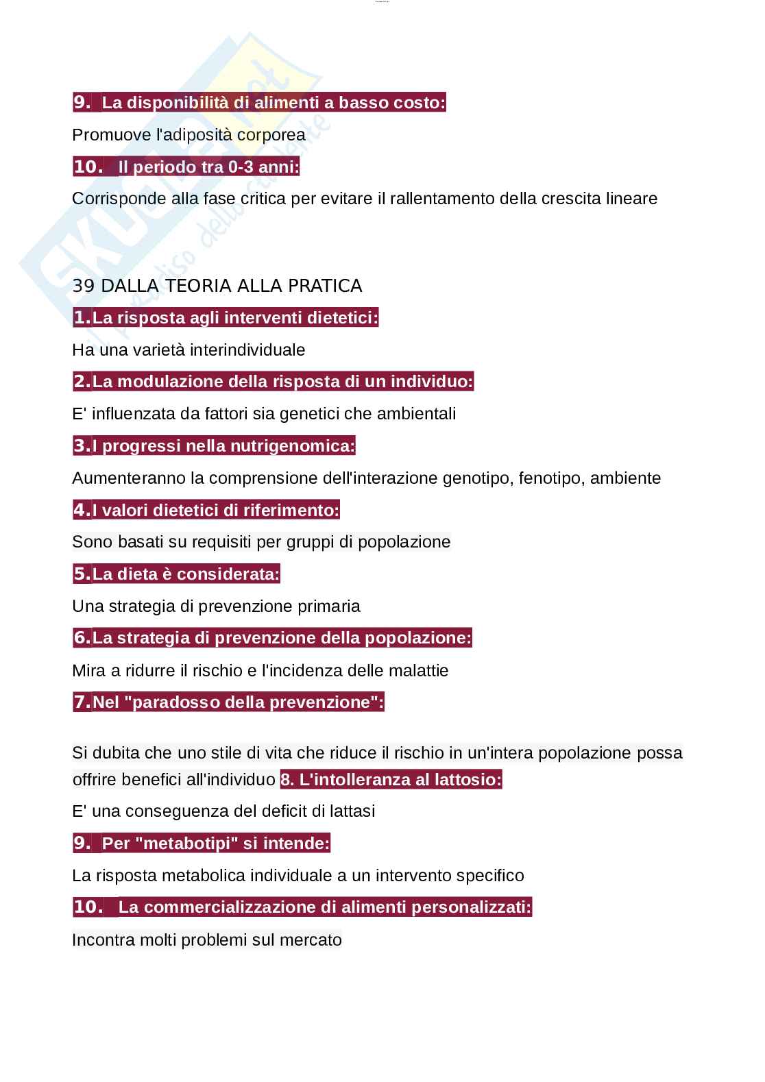 Paniere esame Nutrizione ed endocrinologia Pag. 31