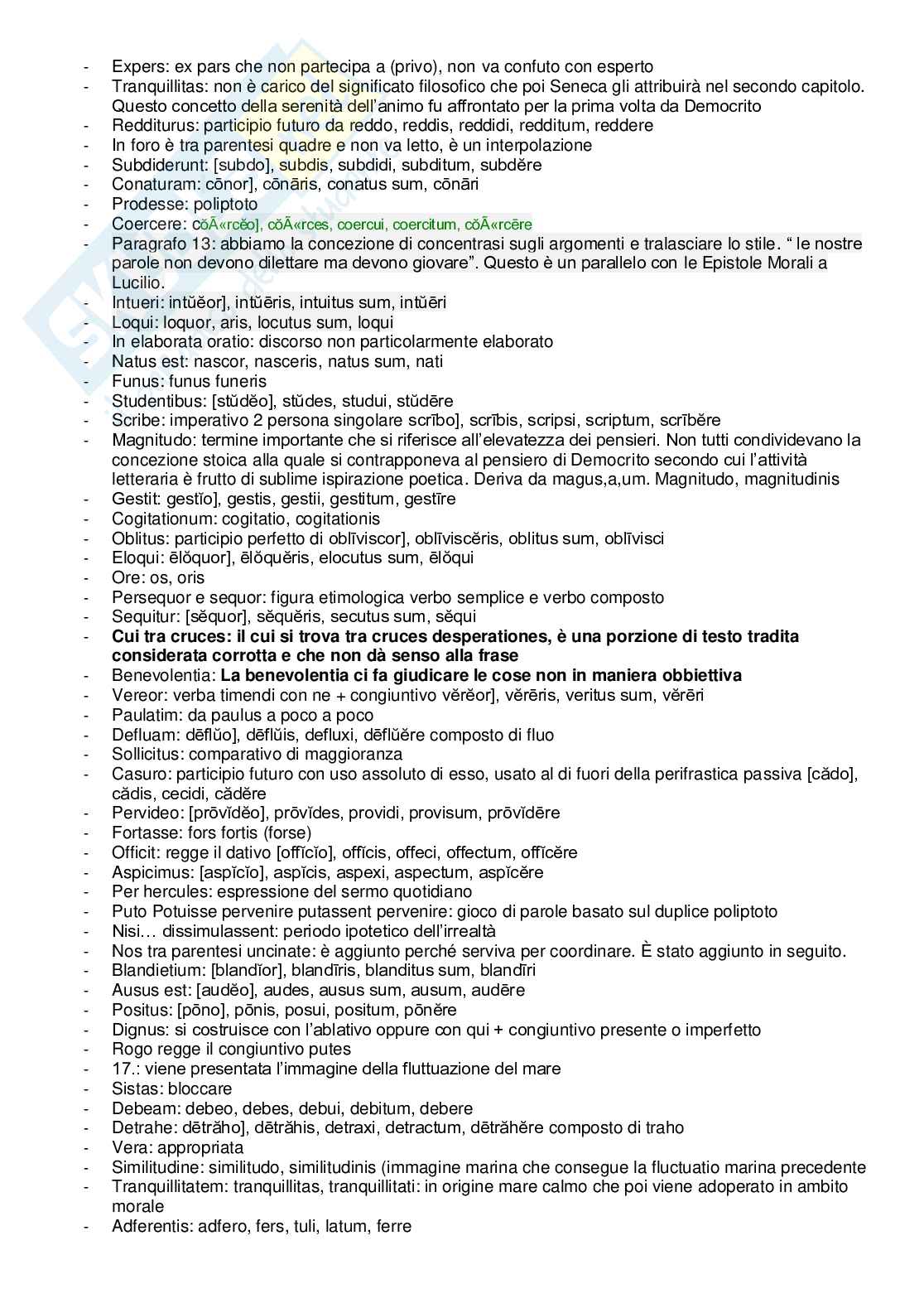 Letteratura latina - traduzioni testi De tranqullitate animi, III Catilinaria,  VIII libro Eneide Pag. 76