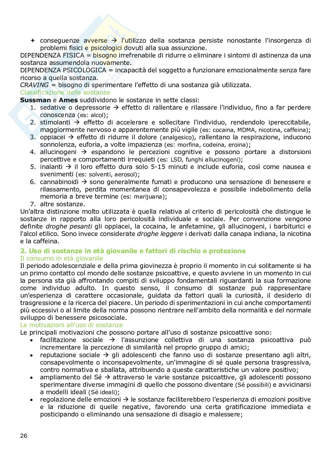 Riassunto esame Disagio e risorse nello sviluppo psicologico, Prof. Raccanello Daniela, libro consigliato L'età giovanile. Disagio e risorse psicosociali, Speltini Pag. 26