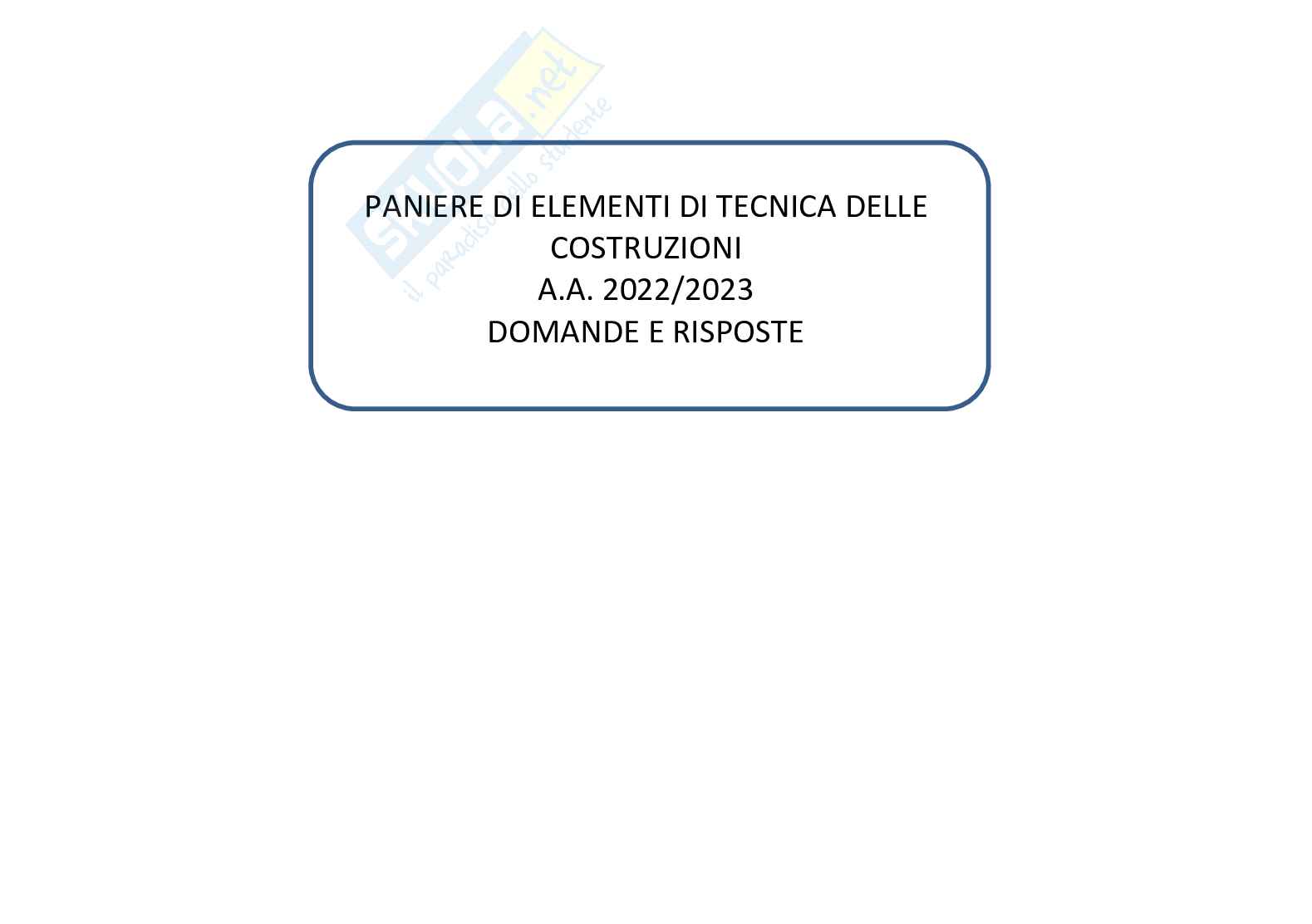 Paniere Elementi di tecnica delle costruzioni Pag. 1