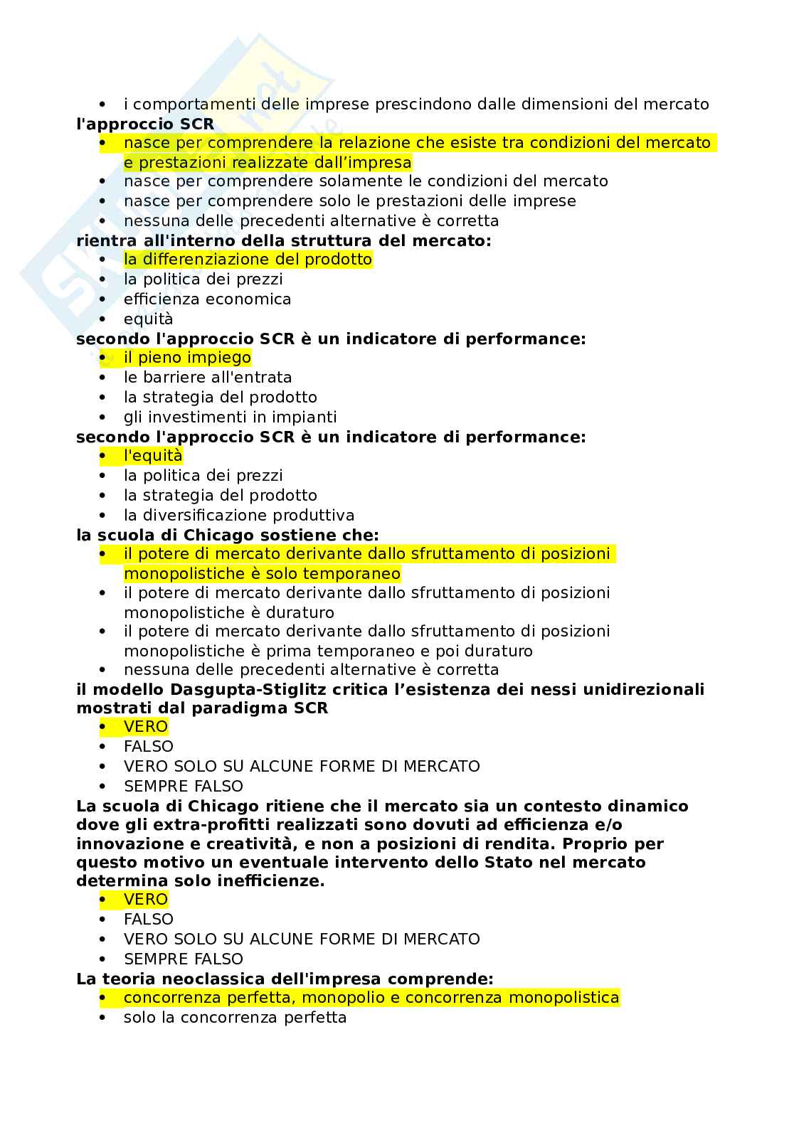 Domande a risposta multipla Imprese e mercati Pag. 2