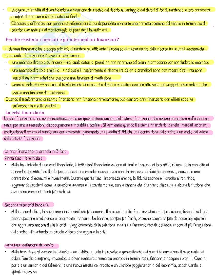 Economia degli intermediari finanziari  Pag. 2