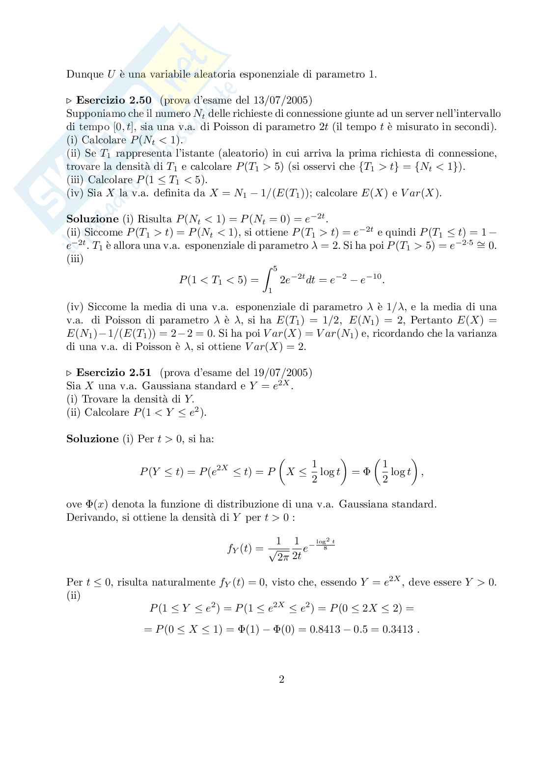 Lezione 18 Probabilità e statistica Pag. 2