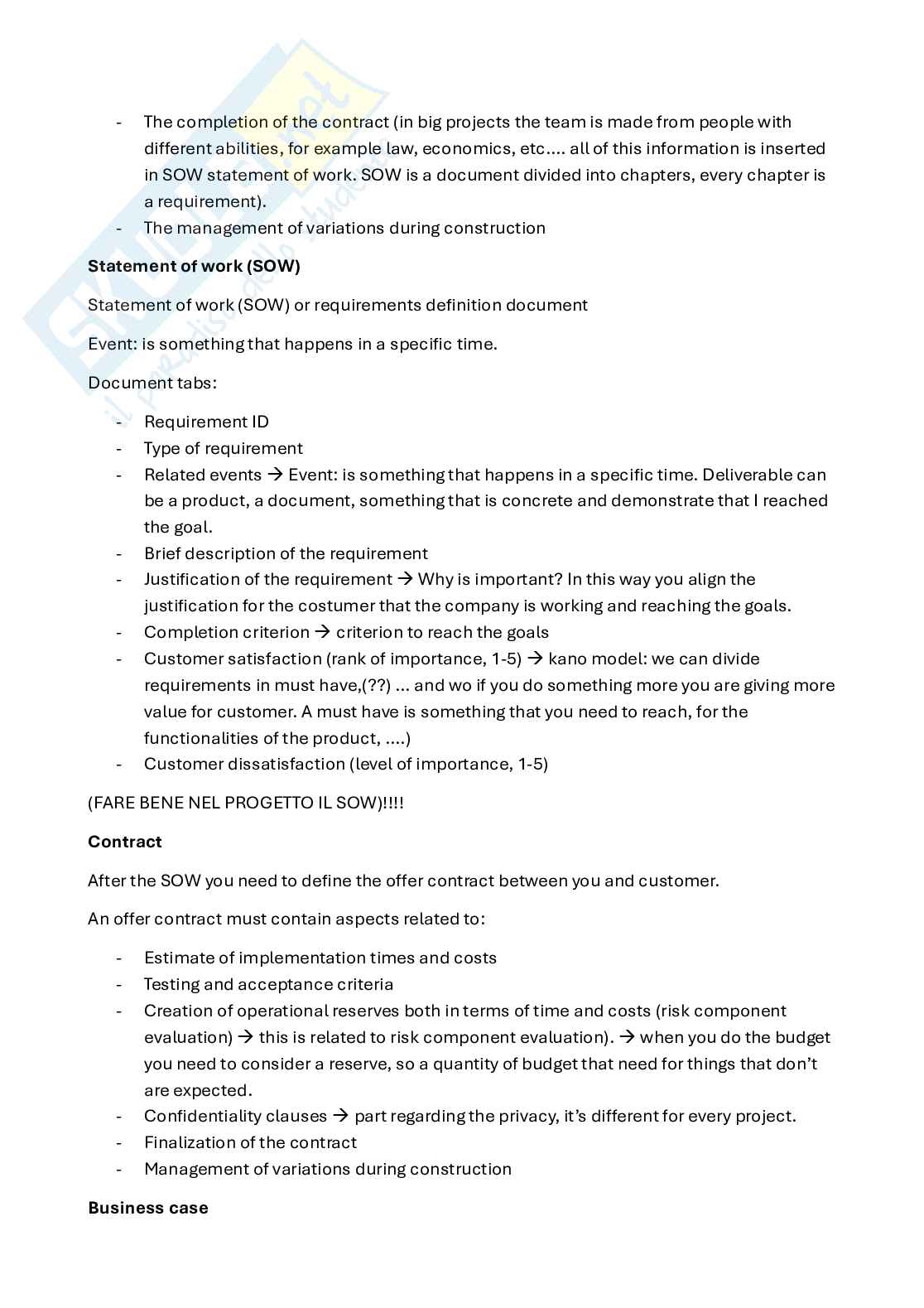 Appunti Project management (in inglese) Pag. 11
