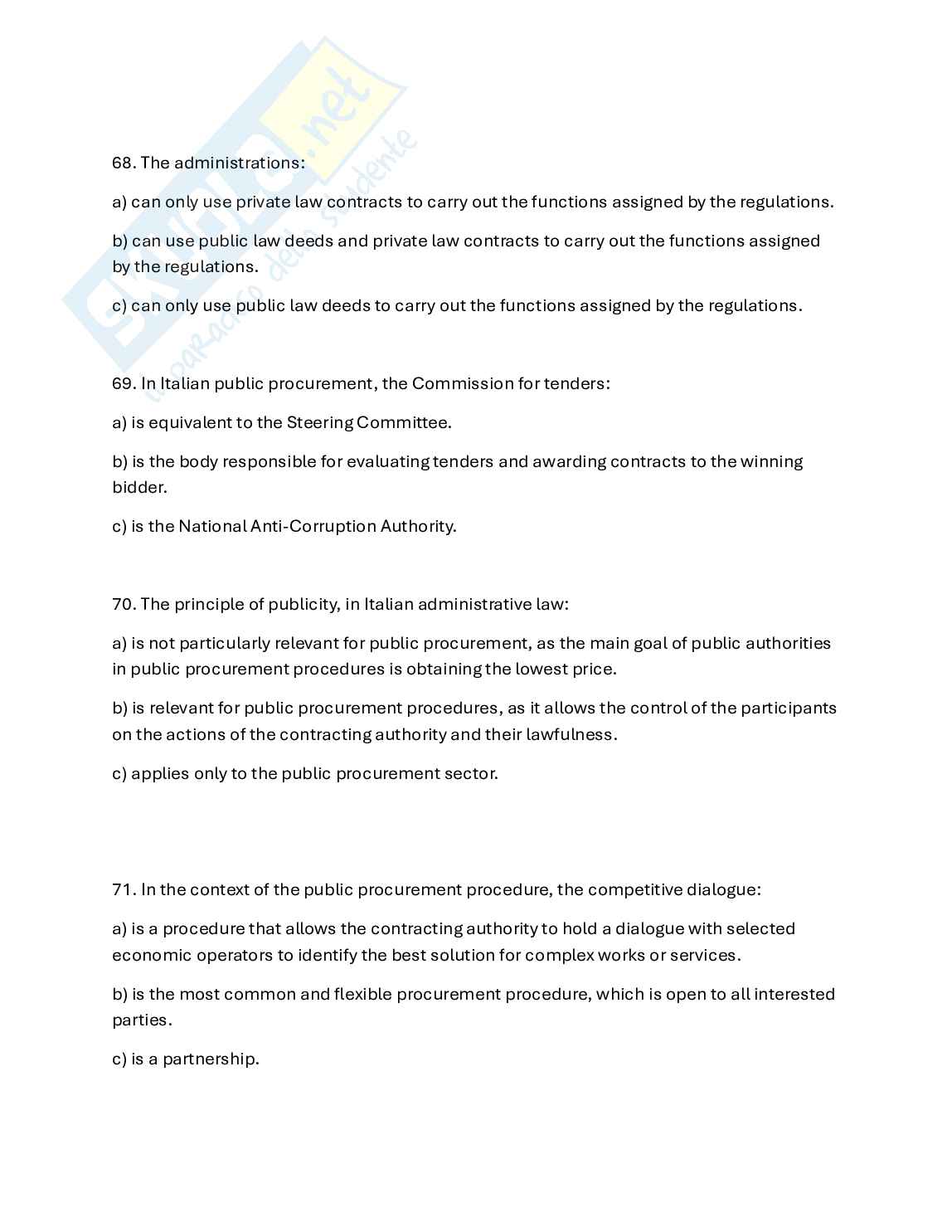 Multiple choice questions Pag. 16
