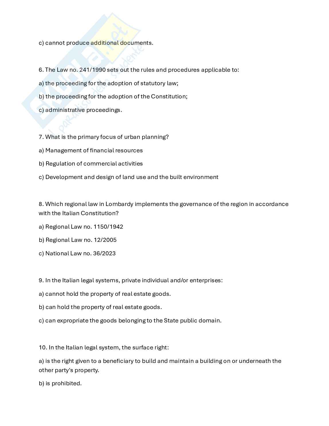 Multiple choice questions Pag. 2