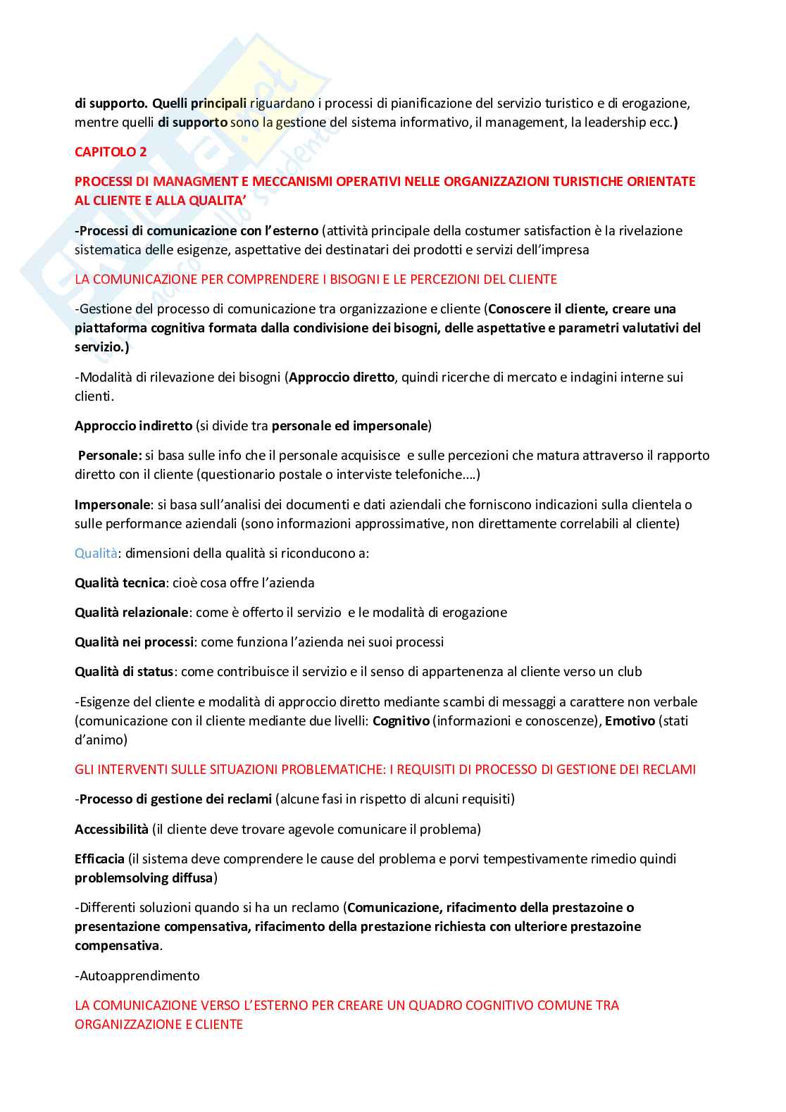 Appunti di Organizzazione dei servizi turistici Pag. 21