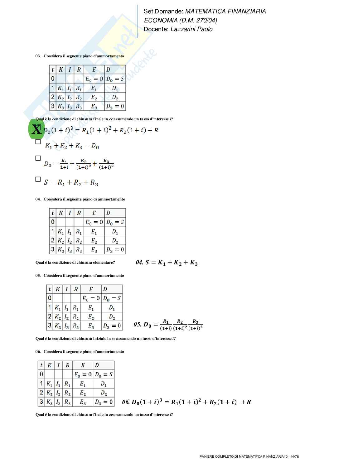 Matematica finanziaria Pag. 56