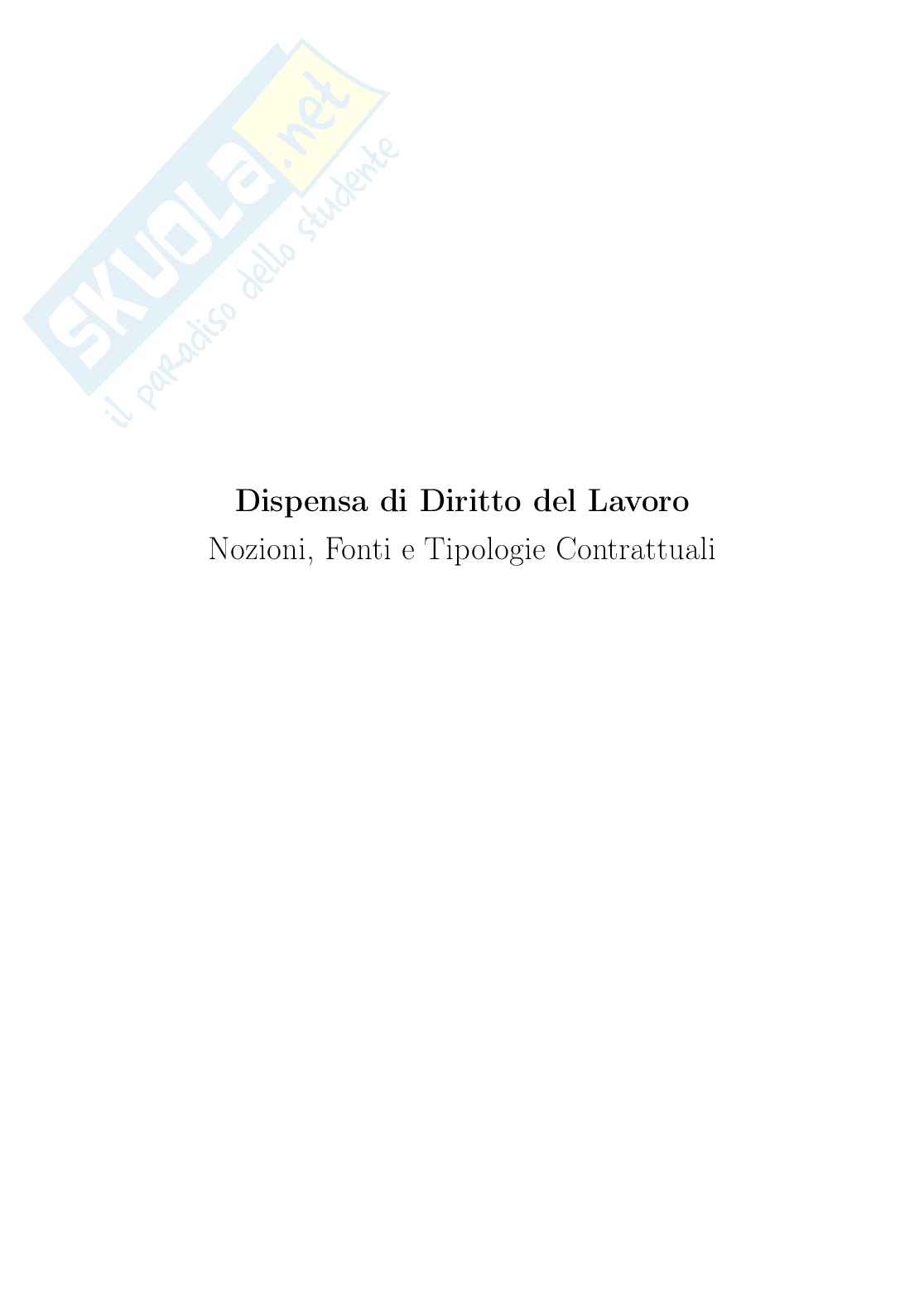 Rielaborazione Diritto del lavoro Pag. 1