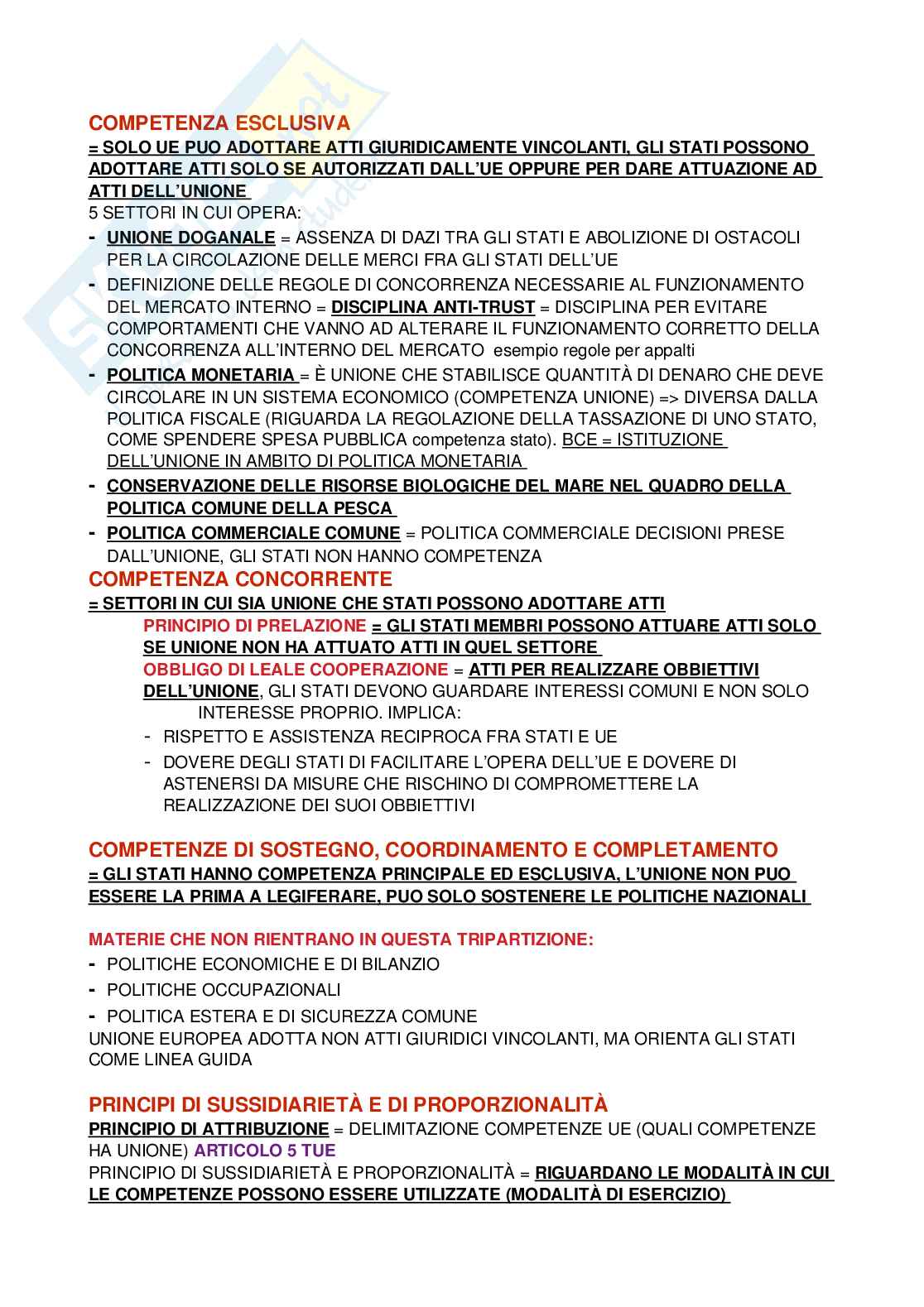 Appunti completi e chiarissimi di Diritto dell'Unione Europea, aggiornati al 2023 Pag. 11