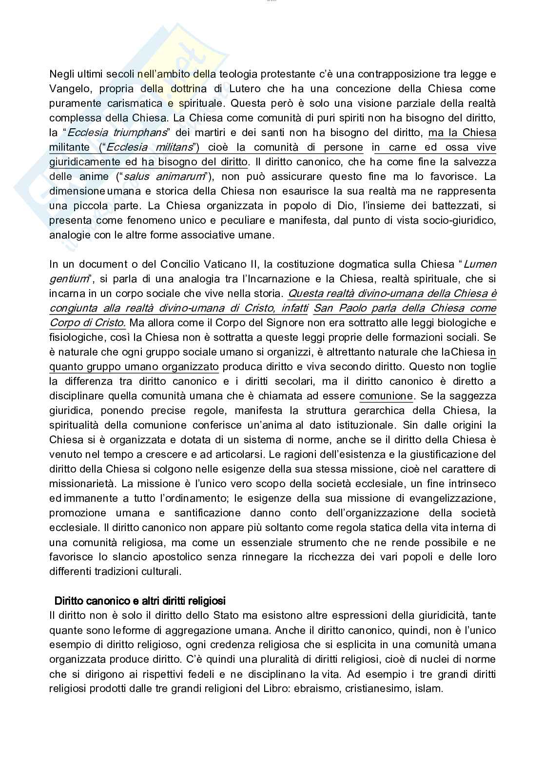 Riassunto esame Diritto canonico, prof Camassa, libro consigliato Lezioni di diritto canonico, Dalla Torre Pag. 6
