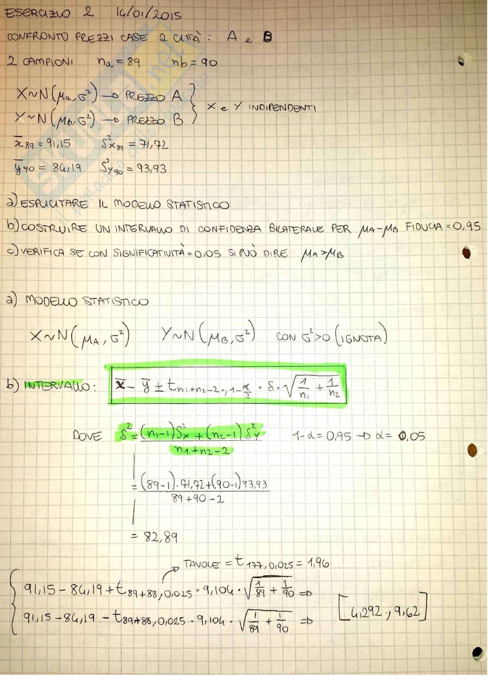 Statistica: Appunti, Riassunti Formule, Esercizi e Teoria Pag. 26