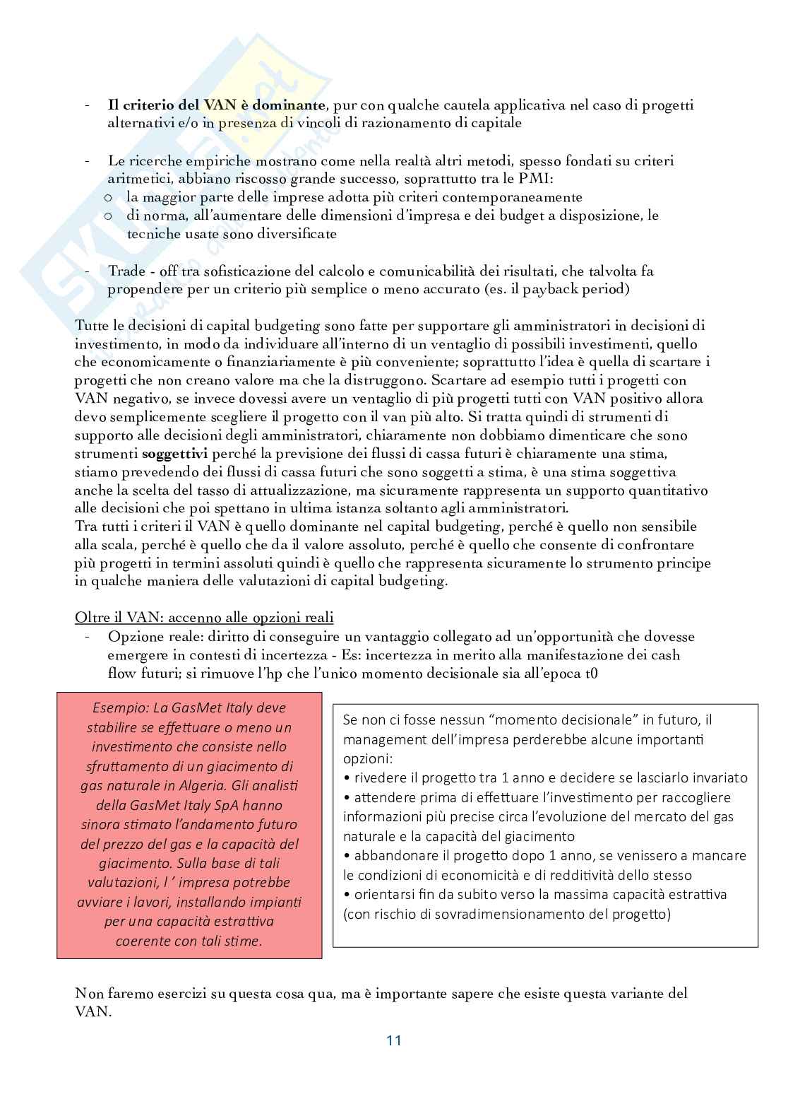 Riassunto esame Controllo di gestione, Prof. Manetti Giacomo, libro consigliato Programmazione e controllo, Arcari Pag. 11