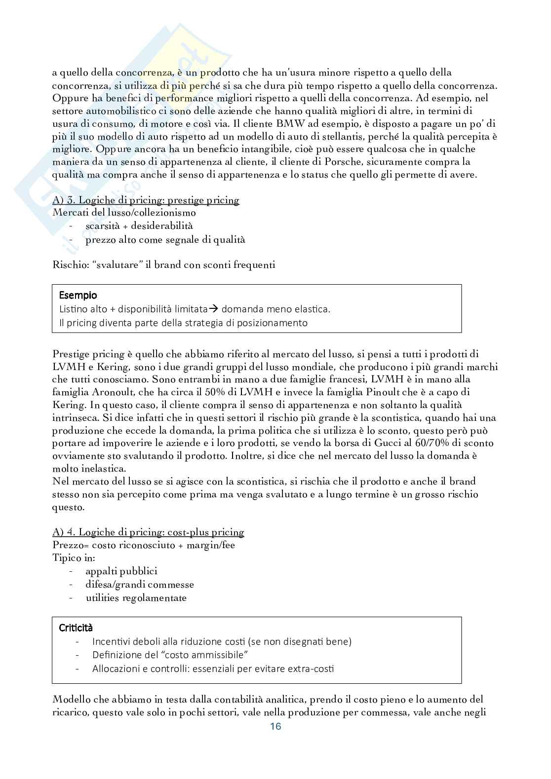 Riassunto esame Controllo di gestione, Prof. Manetti Giacomo, libro consigliato Programmazione e controllo, Arcari Pag. 16