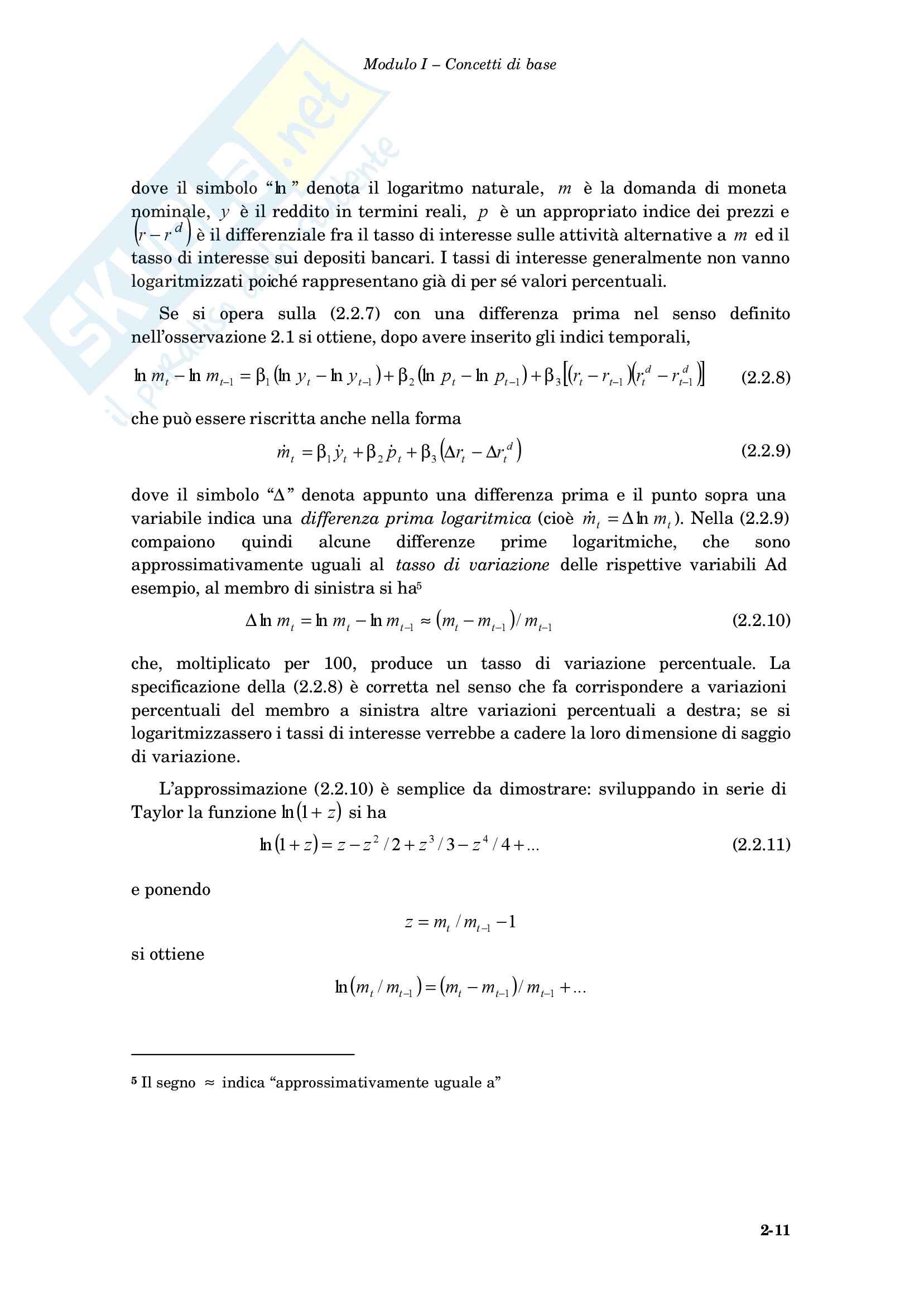 Econometria - i modelli econometrici Pag. 11
