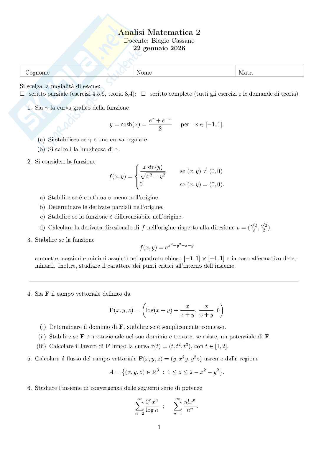 Prove vecchie svolte Analisi matematica 2 Pag. 11