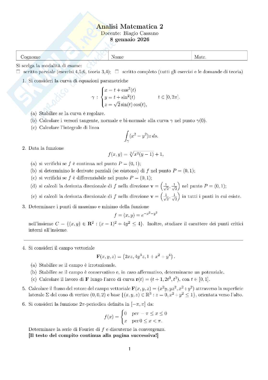 Prove vecchie svolte Analisi matematica 2 Pag. 2