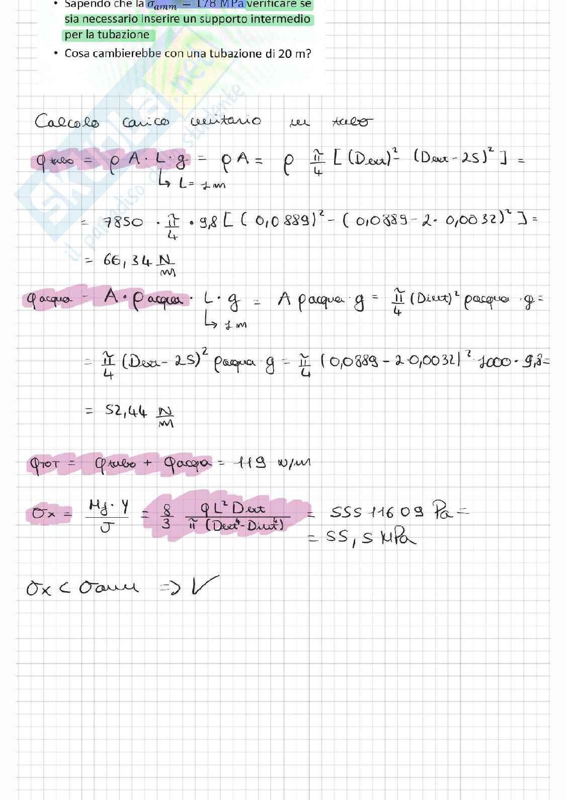 Esercizi su slides Impianti industriali  Pag. 66