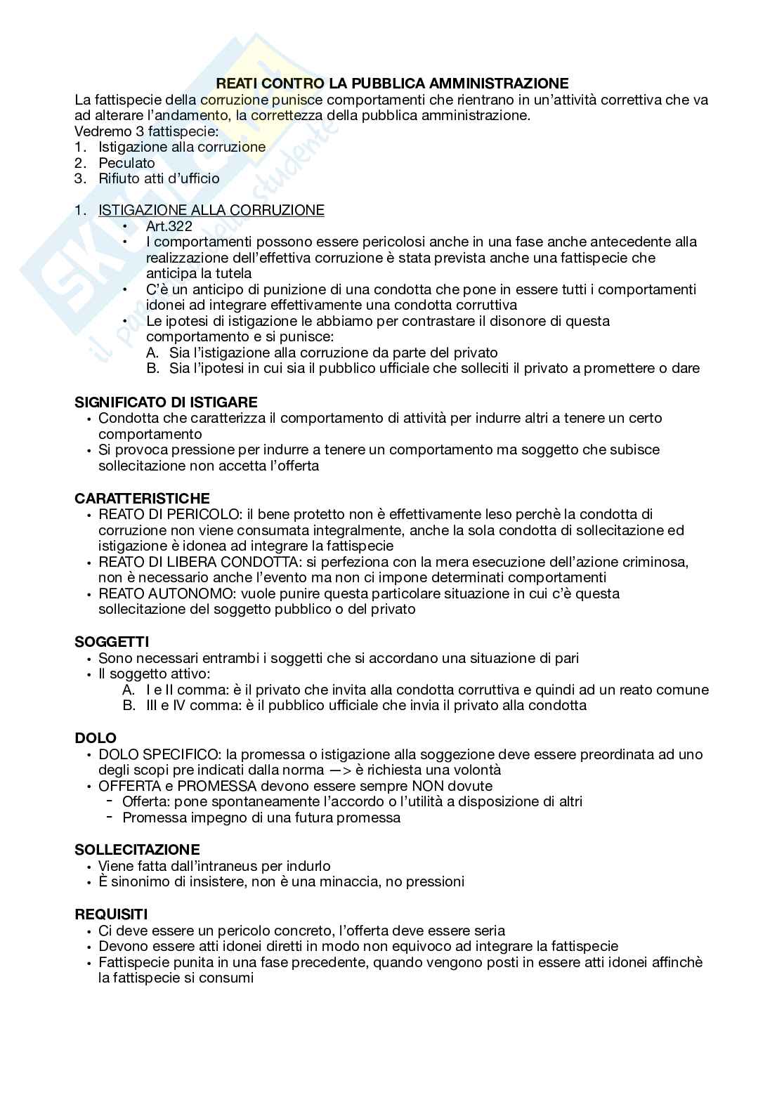 Schemi riassuntivi dell'esame di Diritto amministrativo, parte di diritto dell'anticorruzione  Pag. 1