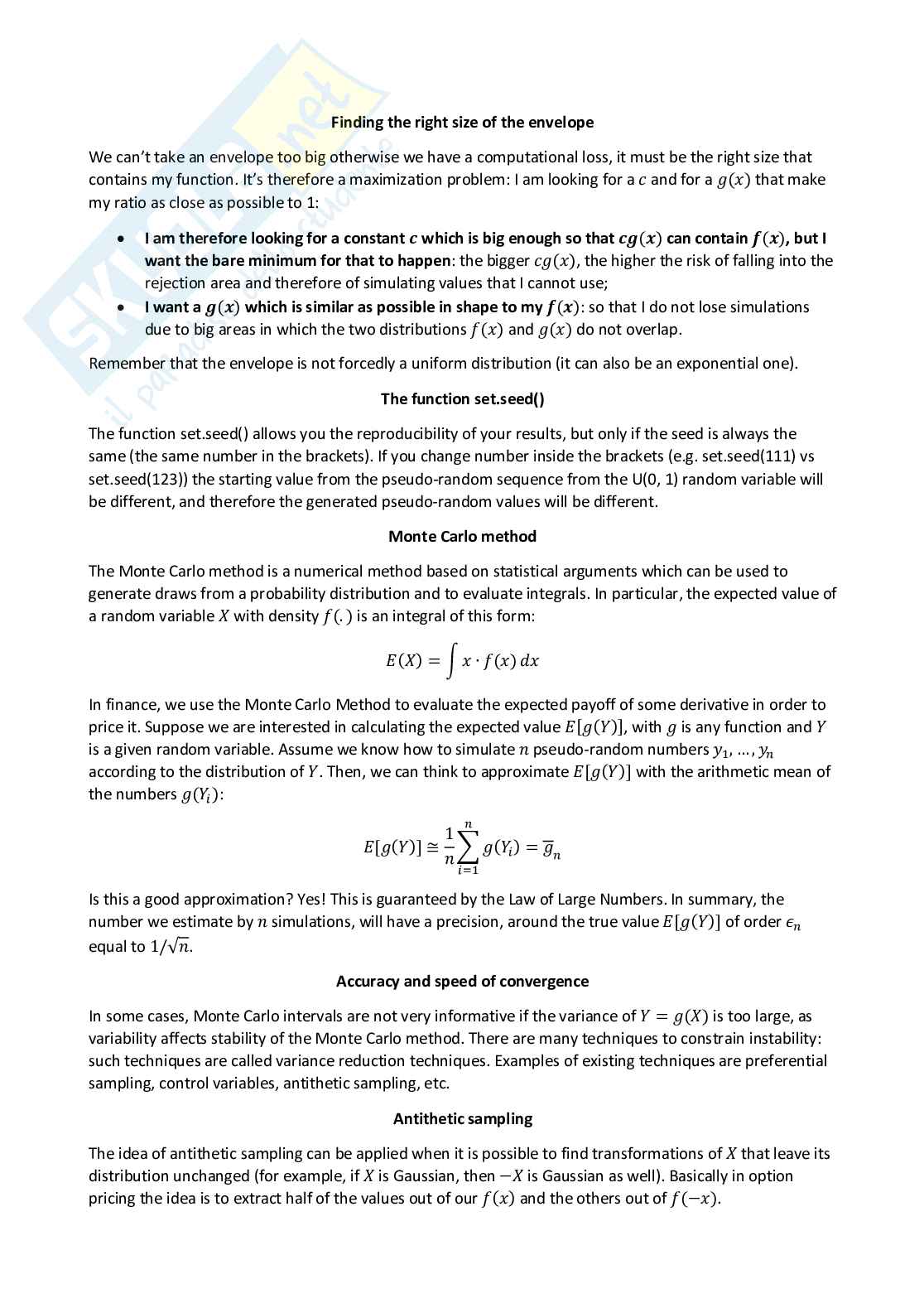 Applied Statistics for finance - Appunti completi (ENG) Pag. 2