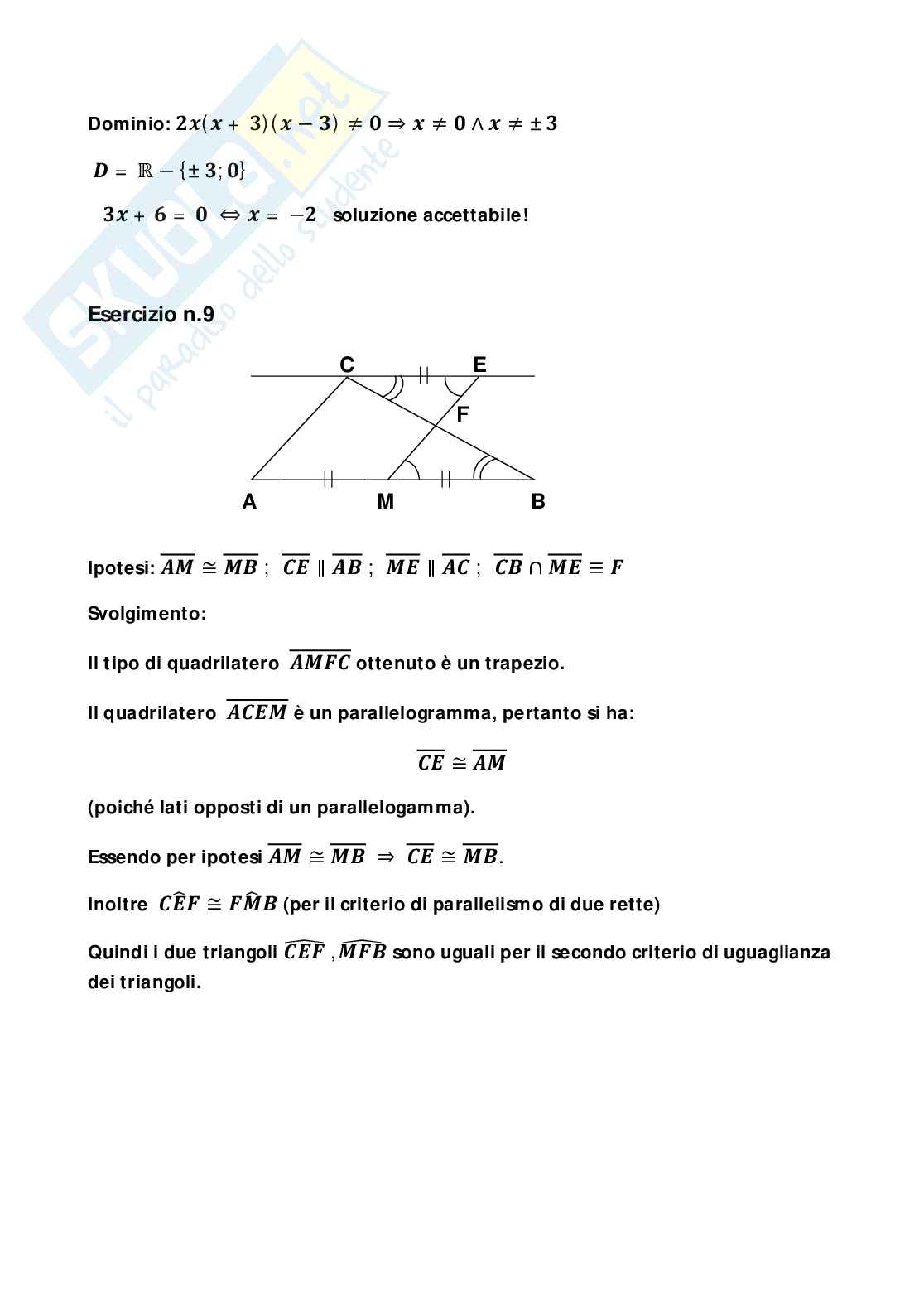 Prova di recupero, classe prima liceo scientifico, set 2009 Pag. 6