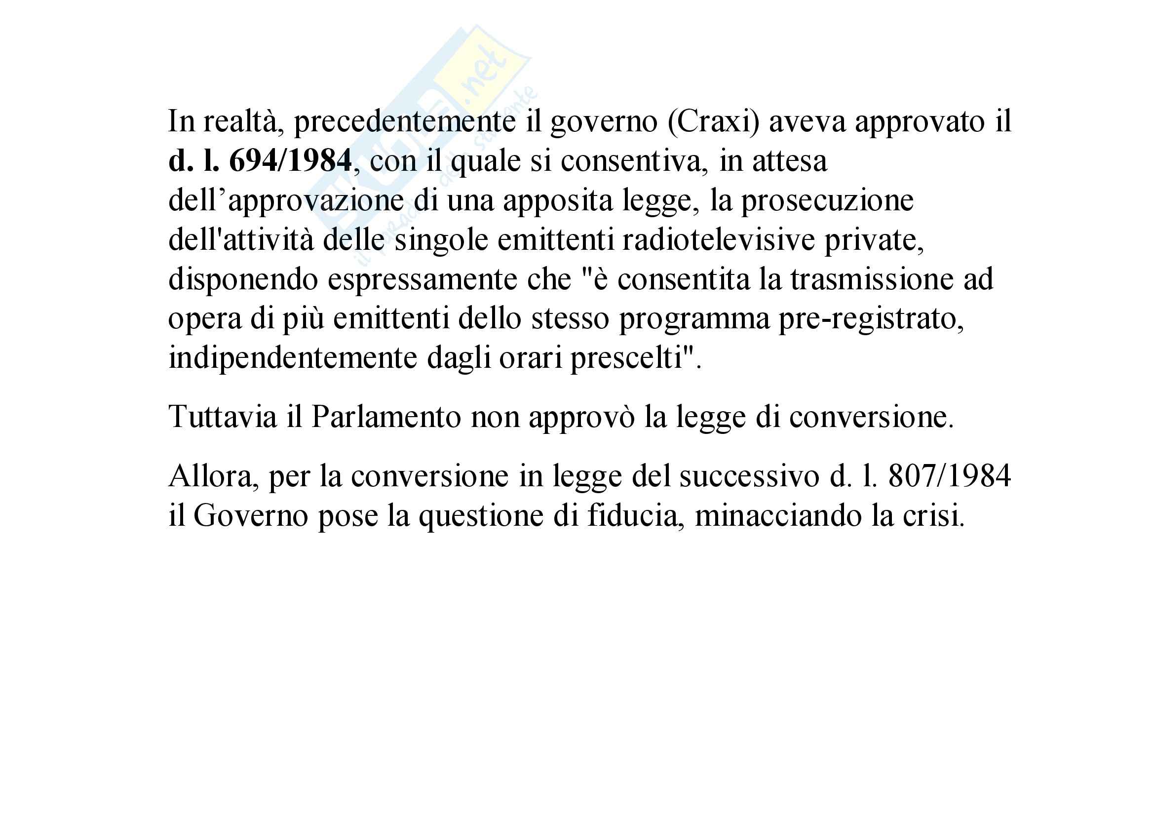 Diritto pubblico, dell'informazione e della comunicazione - il sistema radiotelevisivo Pag. 31
