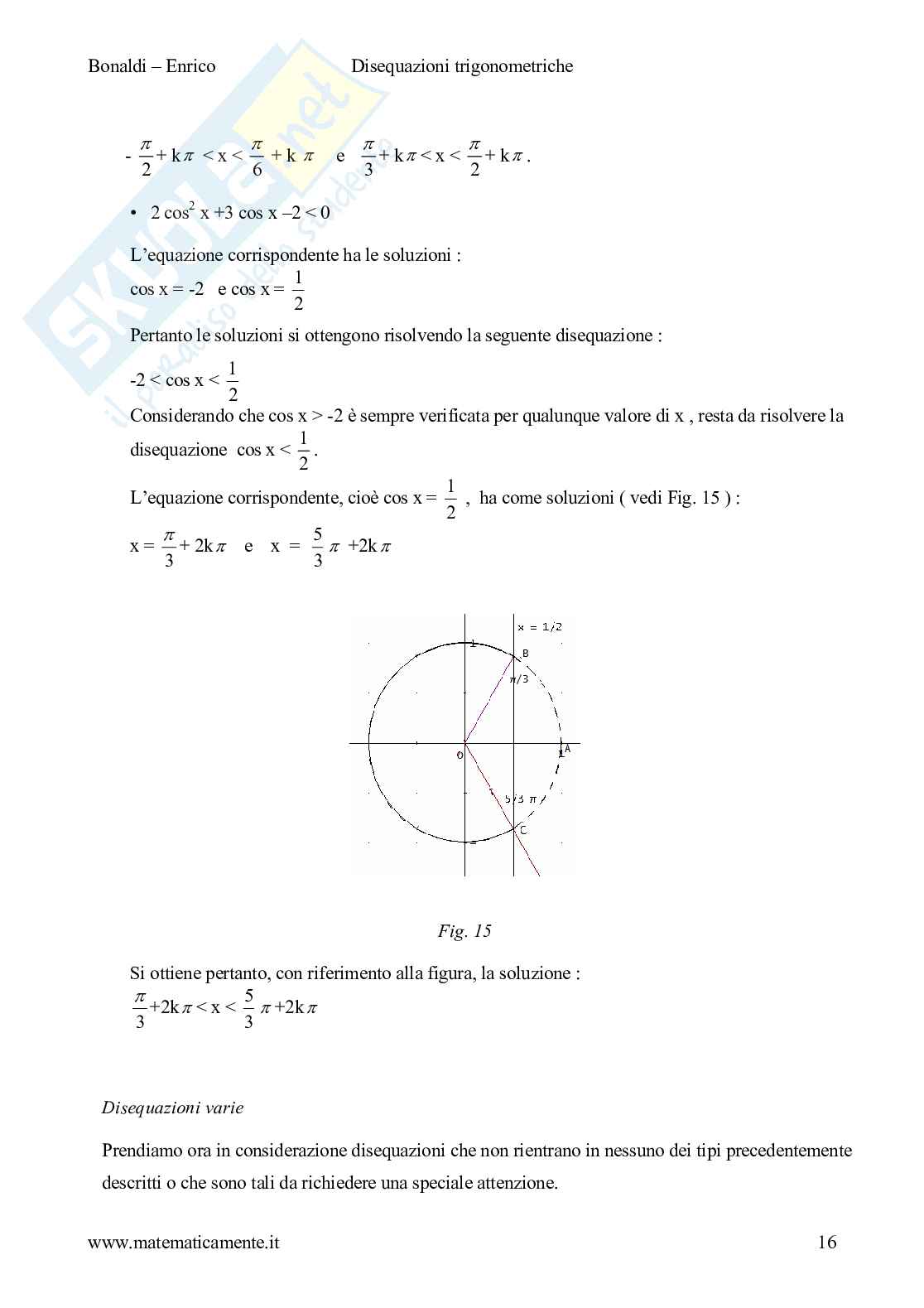 Disequazioni goniometriche Pag. 16