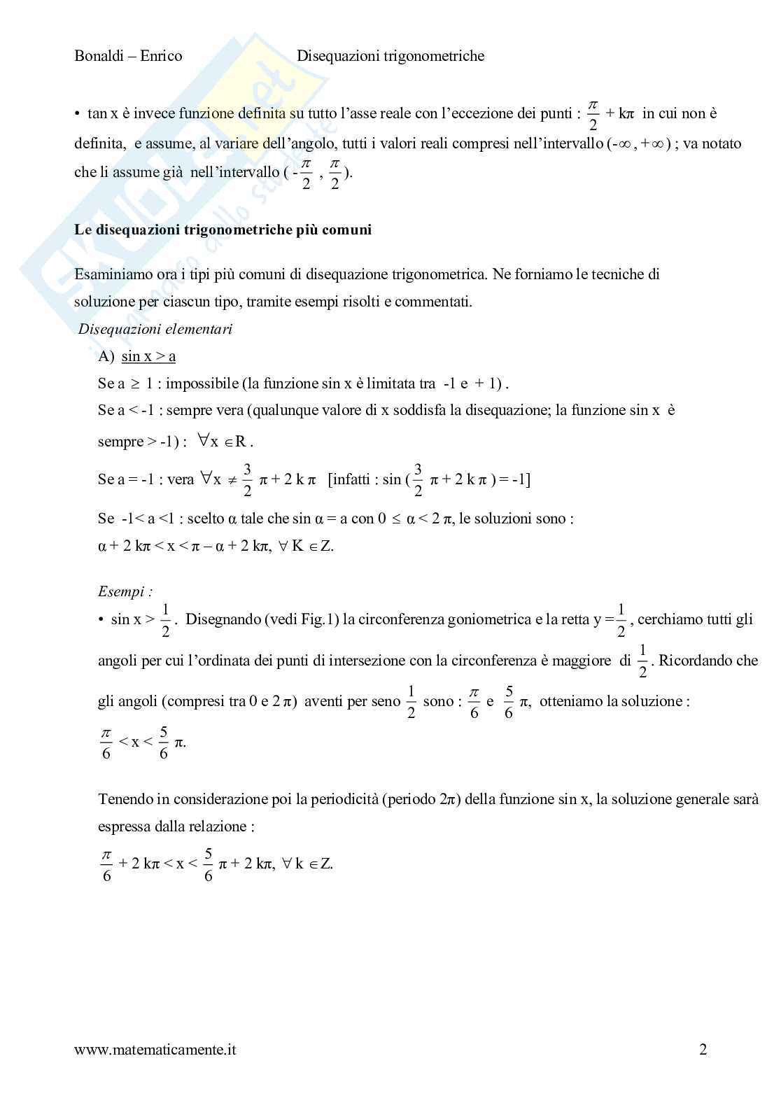 Disequazioni goniometriche Pag. 2