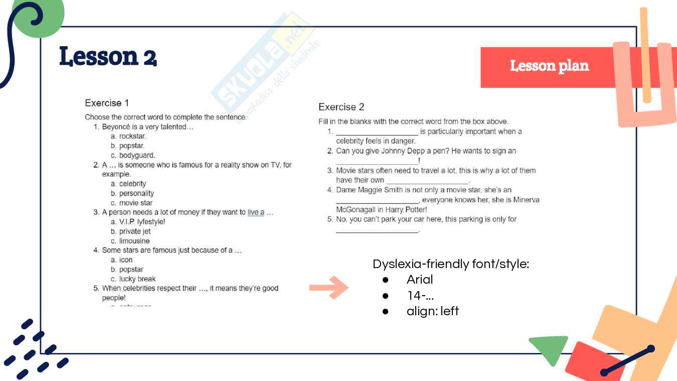 Esempio uda lezione simulata inglese ab25 concorso scuola secondaria titolo Hollywood Pag. 56
