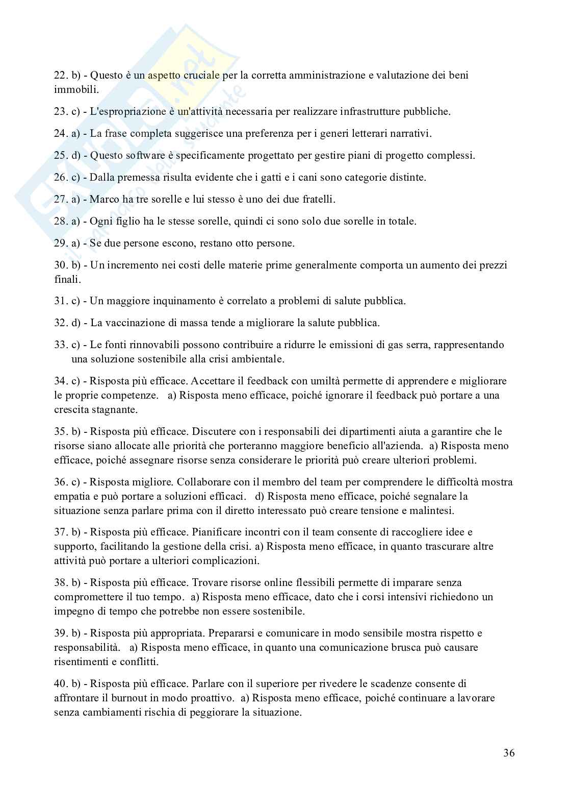 Esempio prova scritta Concorso RIPAM Coesione Sud 2200 posti - Specialista tecnico  - quiz quesiti  svolti con soluzione Pag. 36