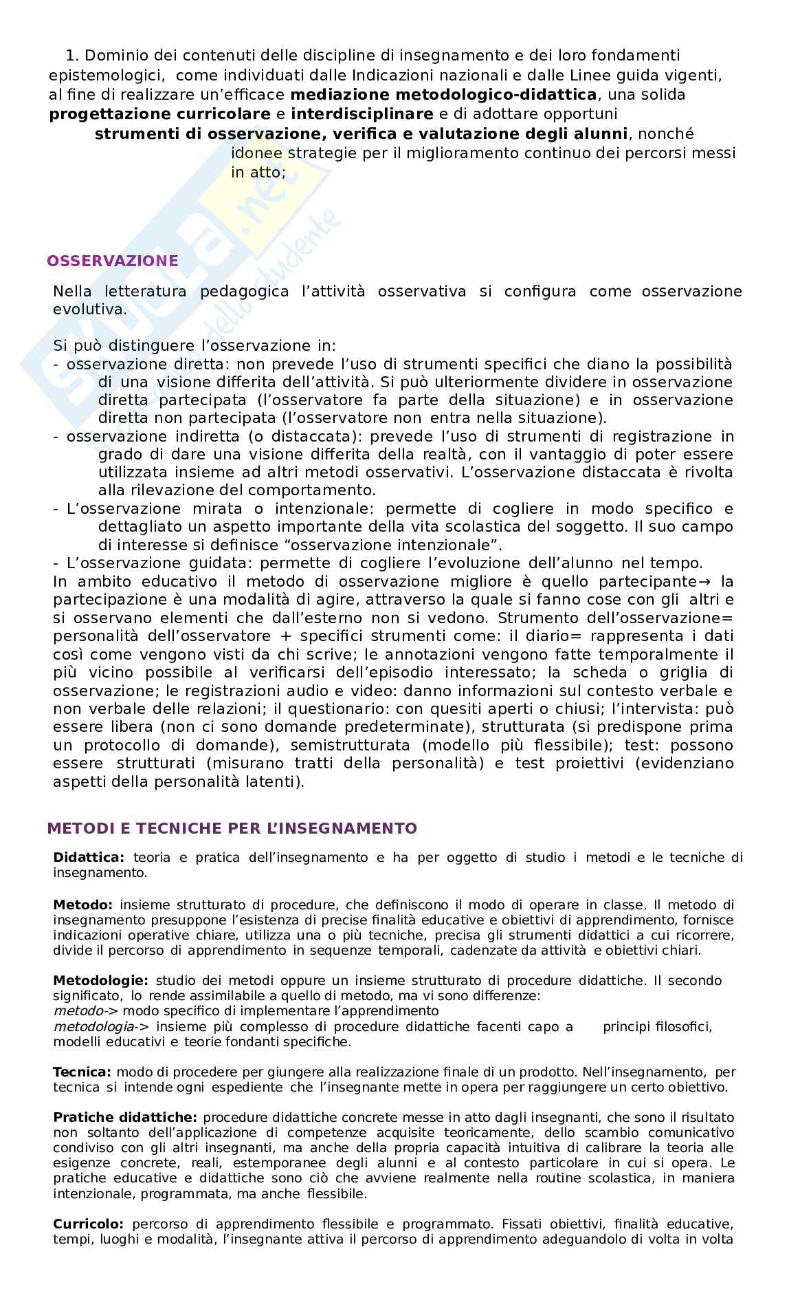 Appunti per il Concorso Docenti: Metodologie e strategie didattiche  Pag. 2