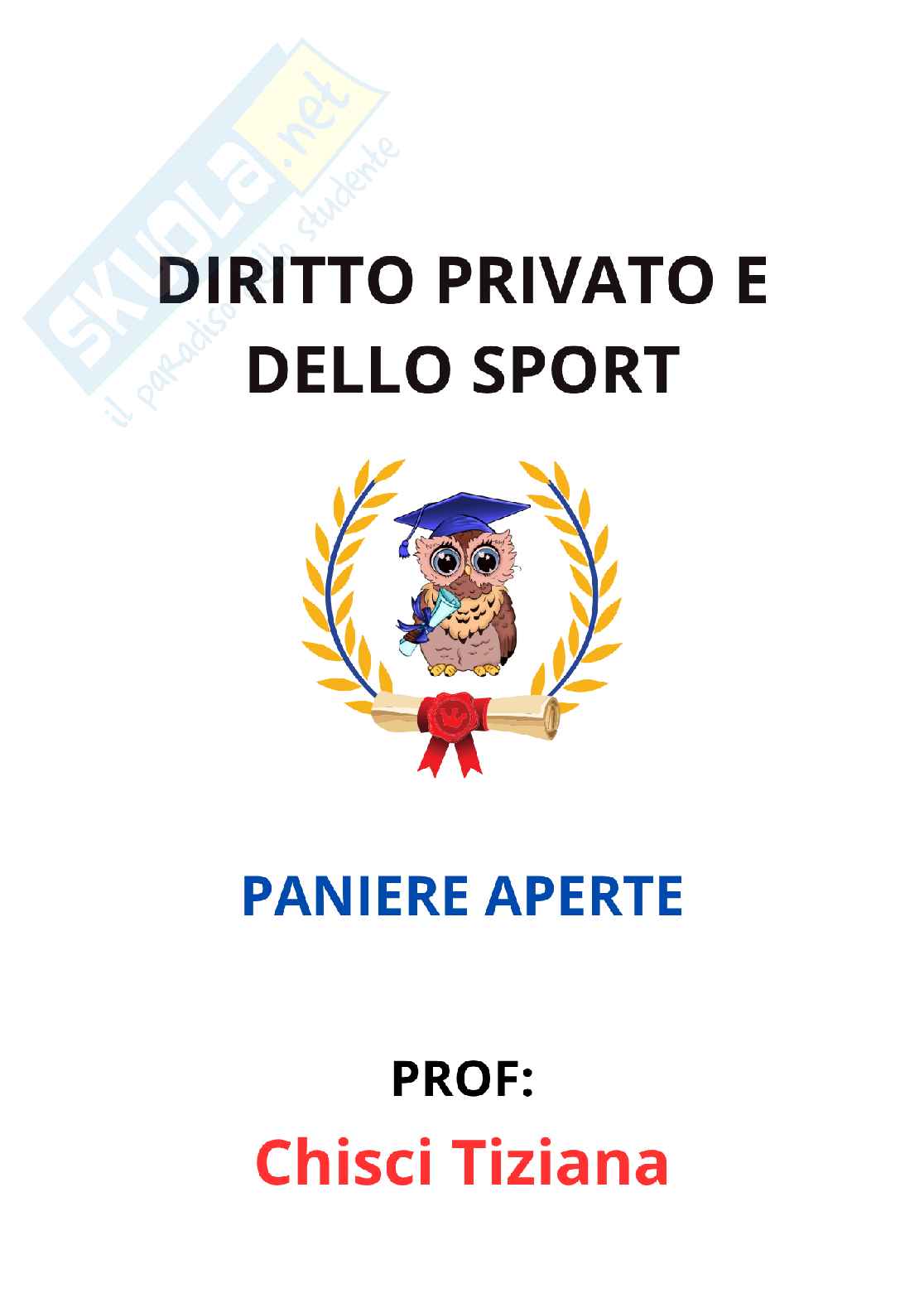 Paniere Diritto privato e dello sport (2026) - Risposte aperte corrette  Pag. 1